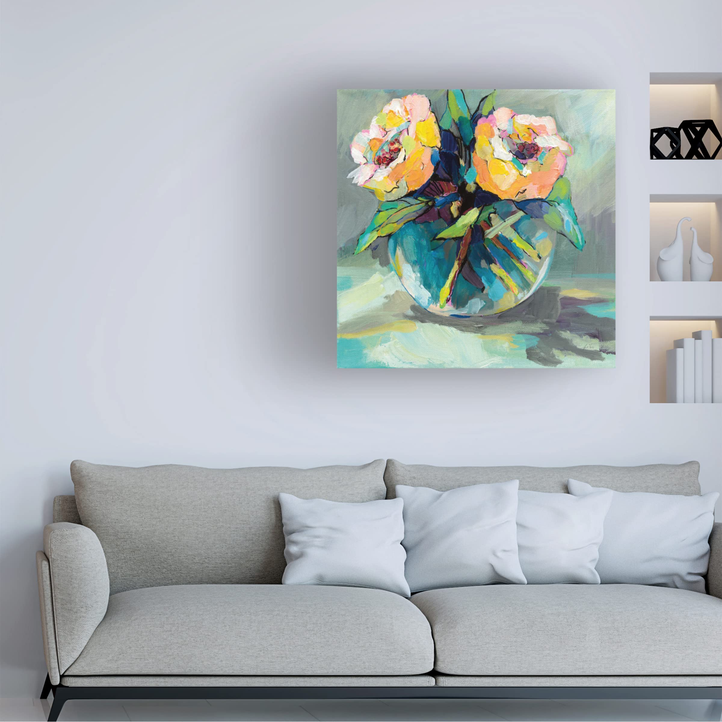Jeanette Vertentes 'Twins' 18x18 Canvas Wall Art Print - Modern Home Decor for Living Room, Bedroom & Office | Trademark Fine Art Collection