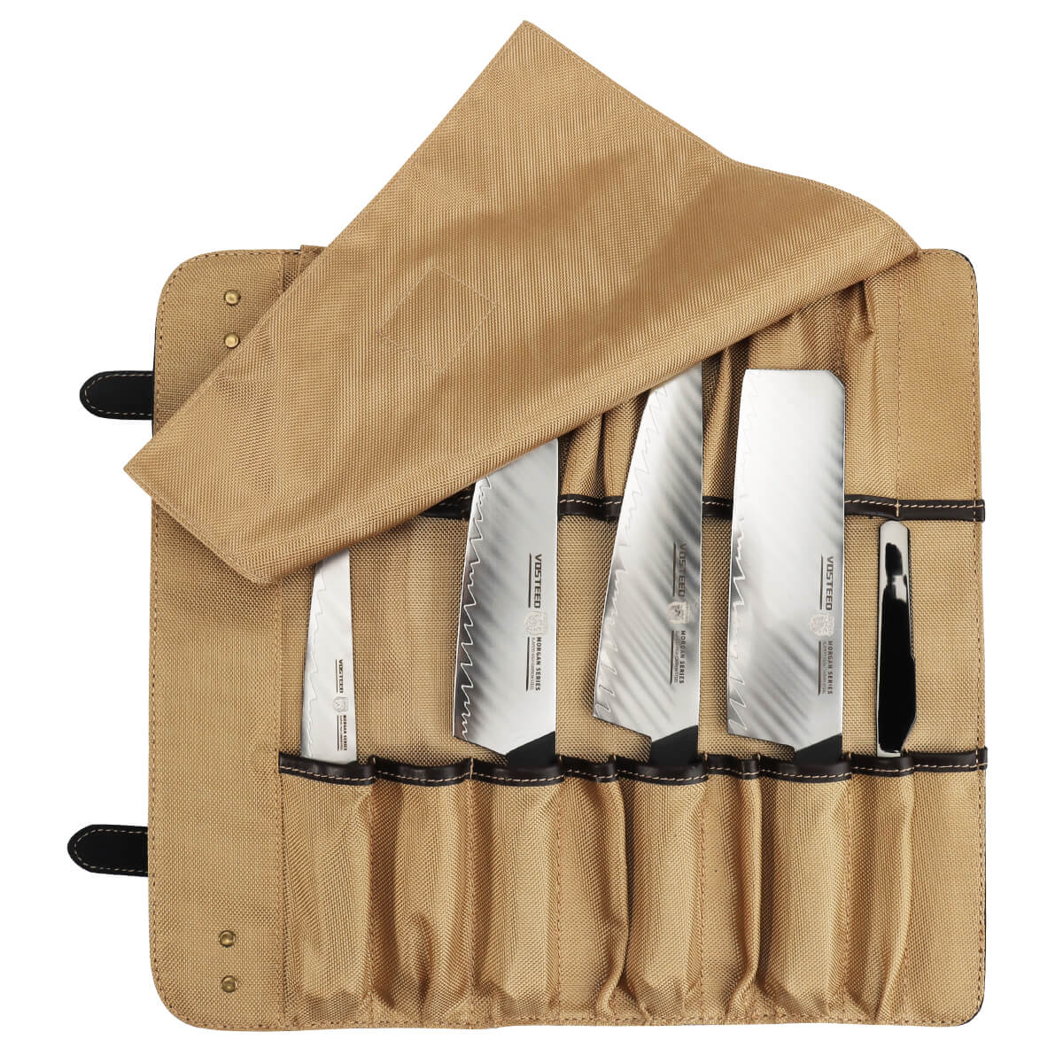 Professional Leather Knife Roll Bag for Chefs - 12 Slot Knife Storage Case with Padded Protection - Perfect for Culinary Students, Home Cooks & Professional Chefs - Ideal for Kitchen, Travel & Cooking Classes