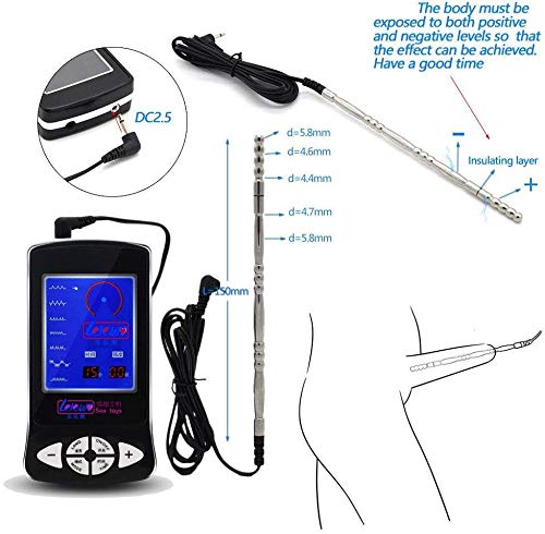 Electro Shock Sex Toys for Women & Men - Estim Kit with Nipple Clamps, Anal/Vaginal Plug, Cock Ring & Electrode Pads - BDSM Electro Stimulation for Couples - Enhance Intimacy & Sensation in the Bedroom