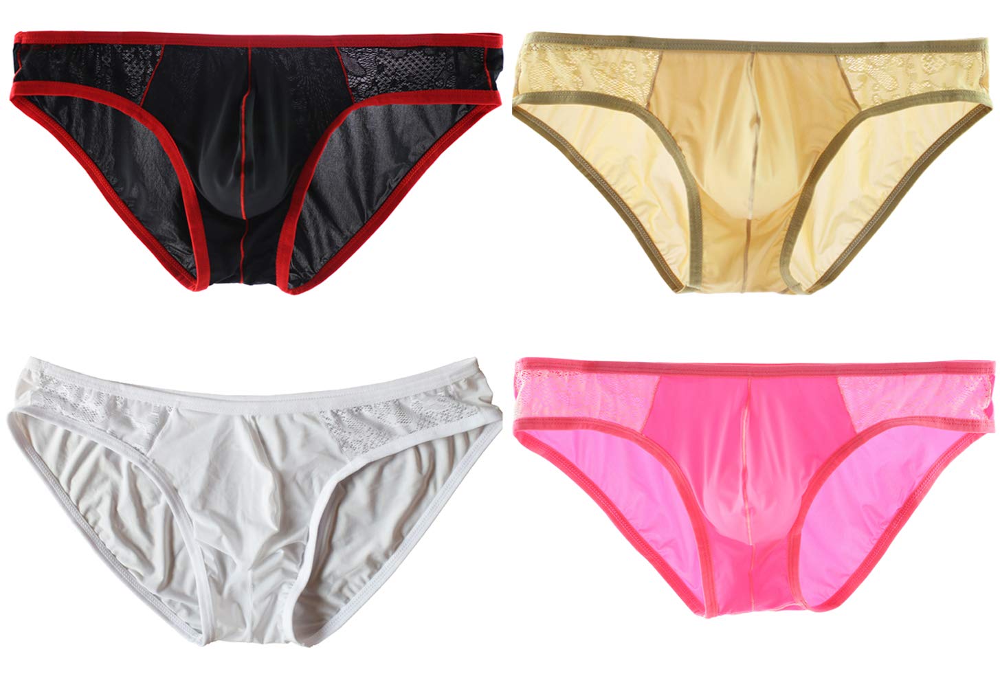 YATEEN Men's Silk Bikini Briefs - Low Rise Underwear for Comfort & Style - Perfect for Everyday Wear, Sleep & Lounge