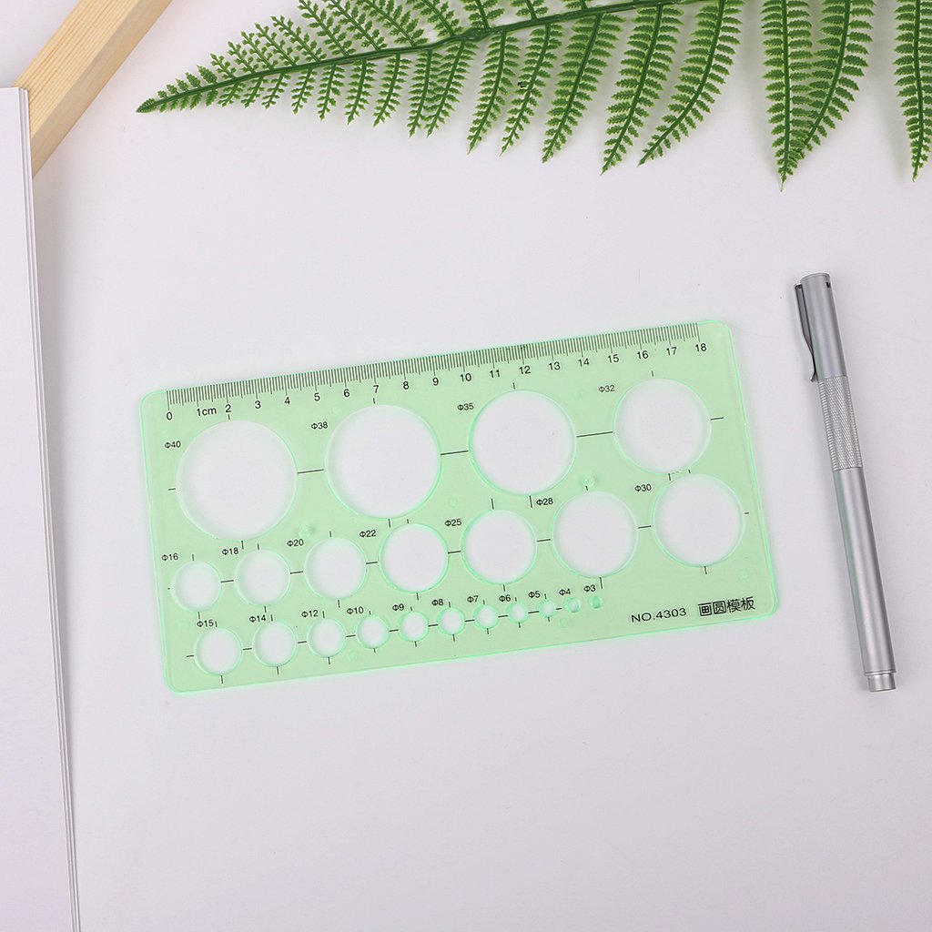 Geometric Plastic Circle Template Ruler - Drawing Tool for Artists, Designers & Crafters - Perfect for Sketching, Drafting & DIY Projects