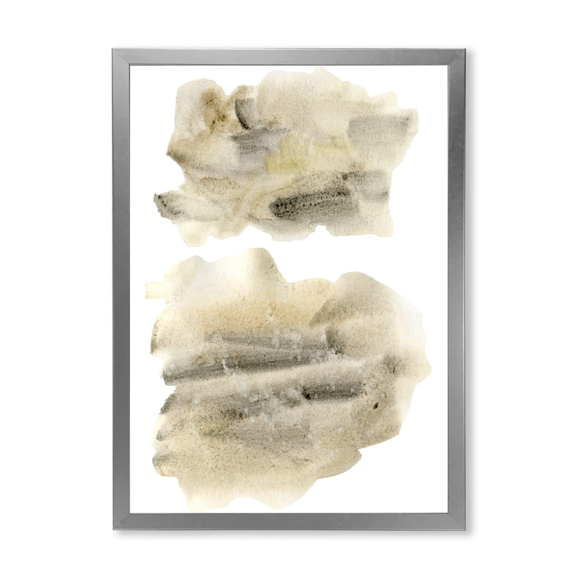 DesignQ Black and Beige Clouds Modern Framed Wall Art - Contemporary Home Decor for Living Room, Bedroom & Office - Perfect Gift for Housewarming & Interior Design