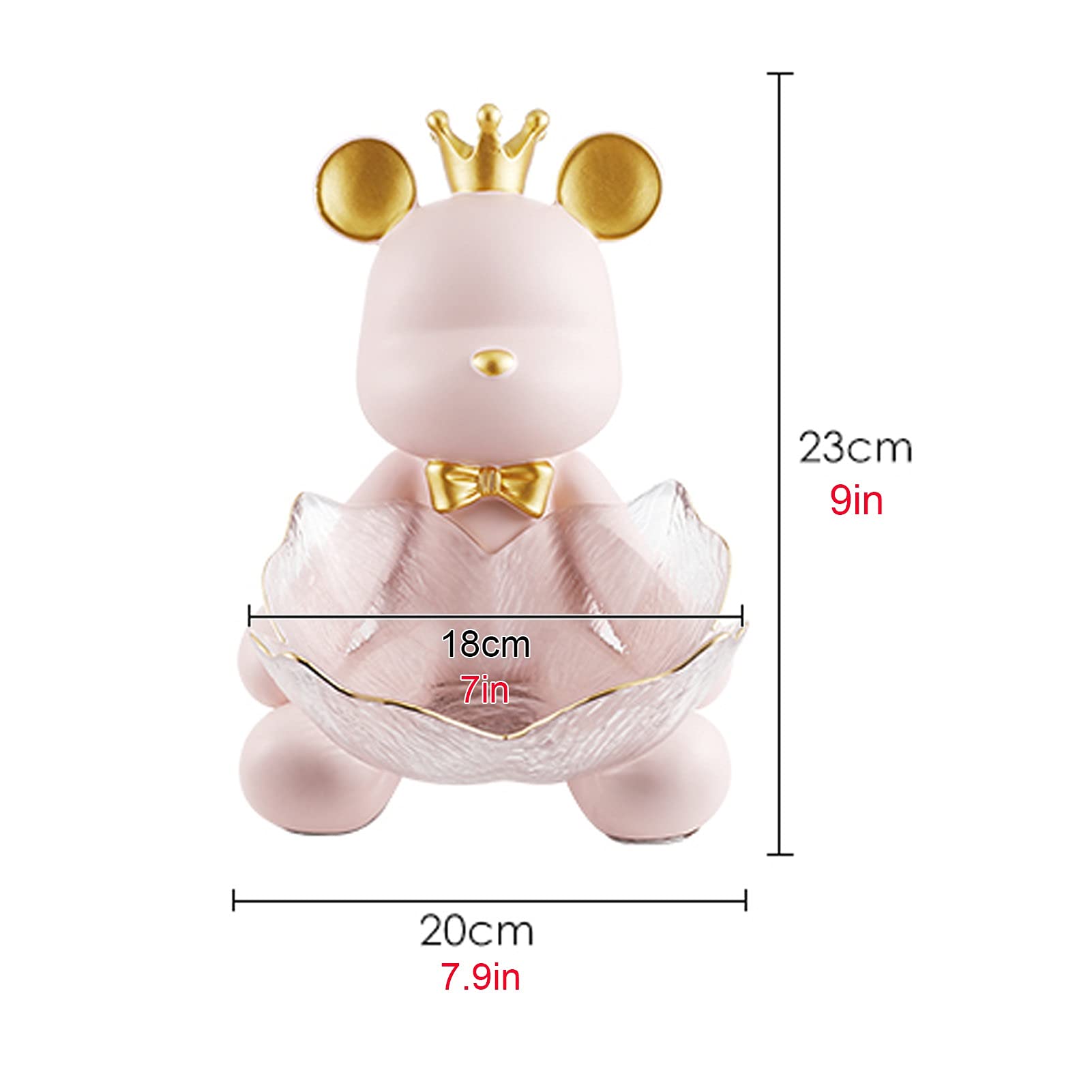 Creative Little Bear Storage Statue - Key Bowl & Candy Dish Organizer, Decorative Sculpture for Home, Office, Bar, or Entrance (Blue) - Perfect for Keys, Jewelry, and Small Items