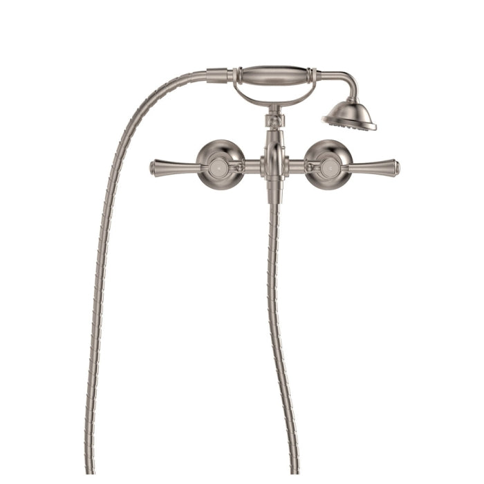 Fienza 339105 Lillian Lever Exposed Bathroom Faucet Set with Hand Shower, Brushed Nickel Finish - Perfect for Modern Bathroom Renovations and Spa-Like Showers