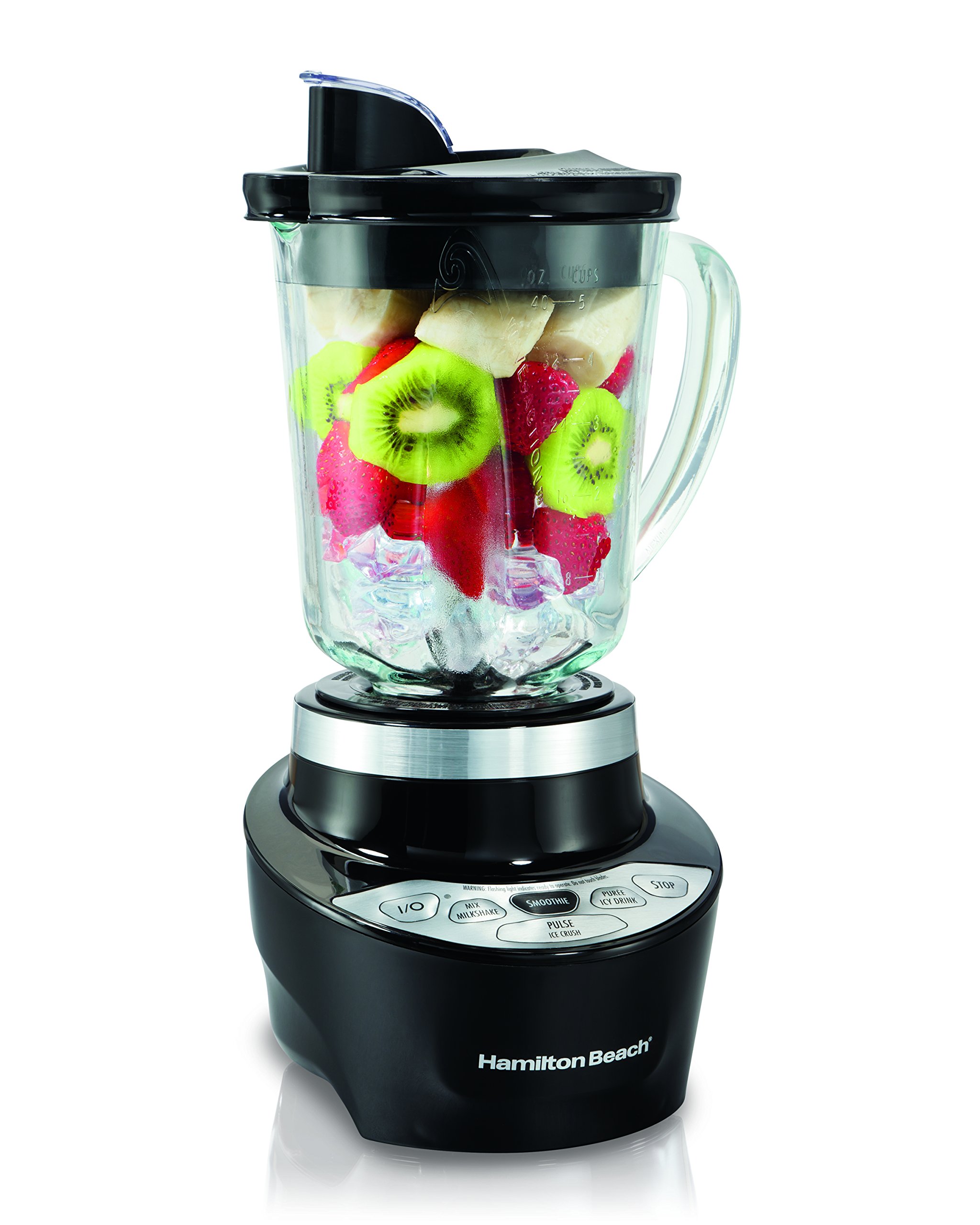 Hamilton Beach Smoothie Smart Blender - 5 Speed Settings, 40oz Glass Jar, Powerful 700W Motor for Smoothies, Shakes & Food Prep - Perfect for Kitchen, Gym & Healthy Lifestyle (Model 56206, Black)