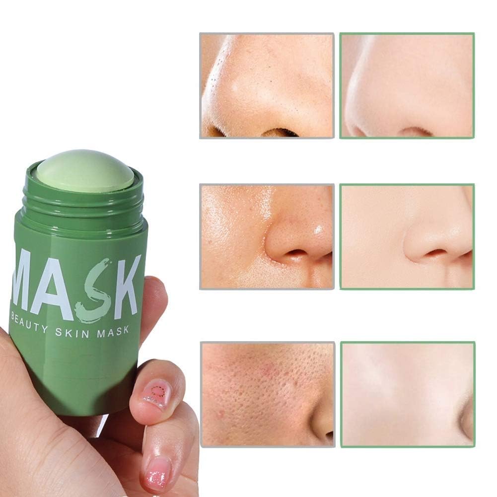 SELLZIE Green Tea Purifying Clay Stick Mask - Oil Control & Anti-Acne Treatment for Face - Eggplant Solid Fine Cleansing Mud Mask - Portable Facial Detox for Blackheads & Pores (40g) | Perfect for Travel, Gym & Daily Skincare Routine