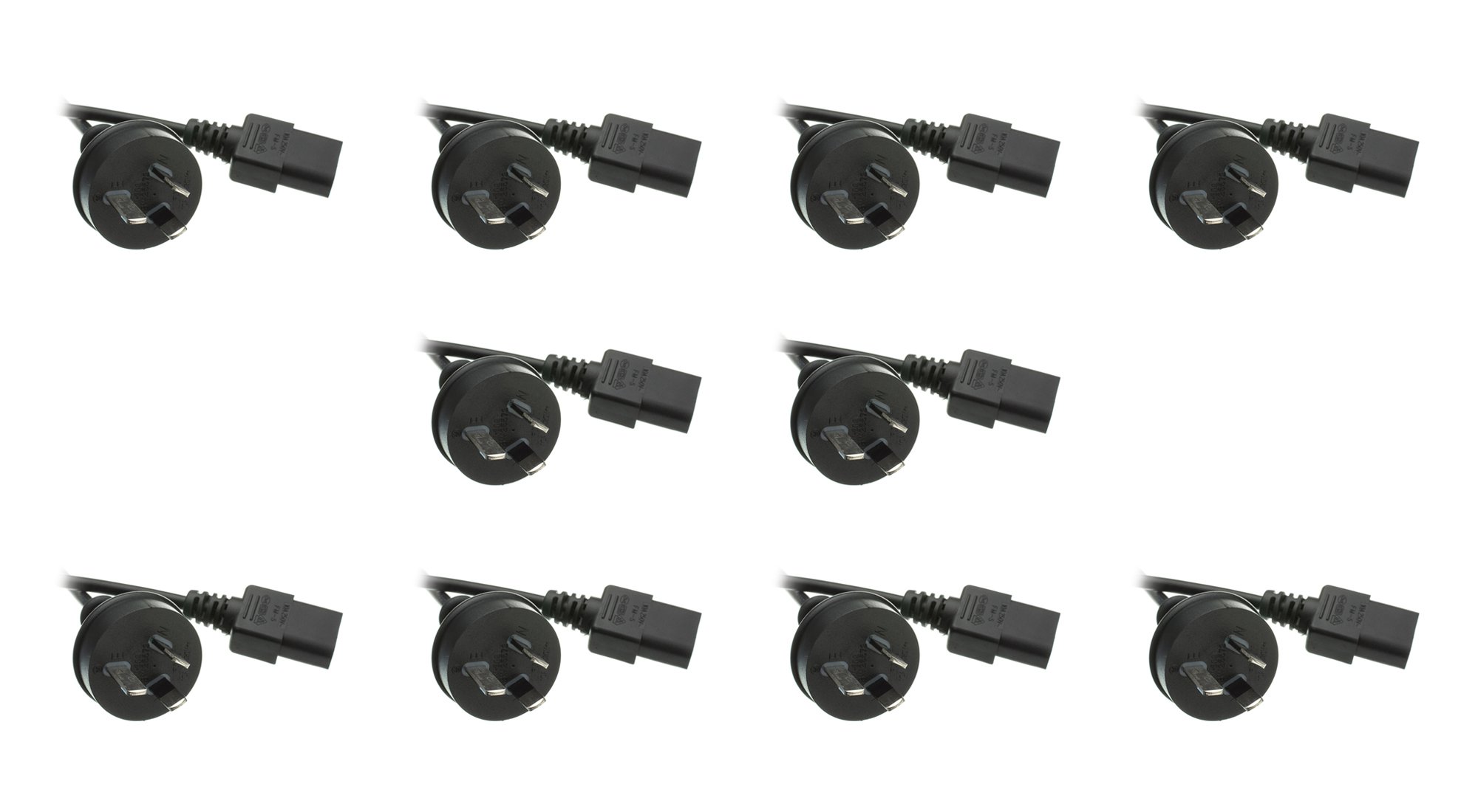 10 Pack Australian Computer/Monitor Power Cords - AS/NZS 3112 to C13 Connector, 6ft Heavy Duty AC Cable for PCs, Servers & Office Equipment - Perfect for Data Centers, Home Offices & Workstations