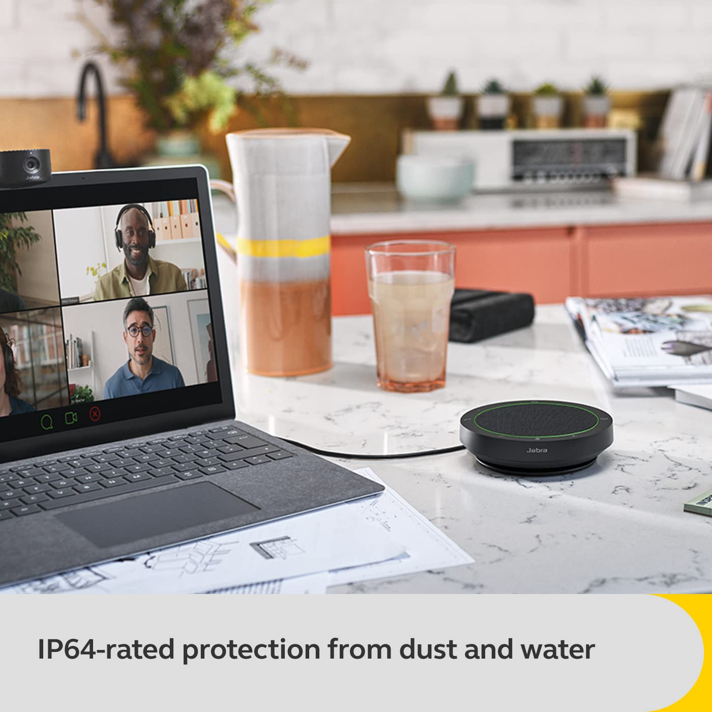 Jabra Speak2 40 Portable Speakerphone with 4 Noise-Cancelling Microphones, 50mm Full-Range Speaker & Wideband Audio - USB A/USB C Connectivity - Zoom & Google Meet Certified - Dark Grey - Perfect for Remote Work, Conference Calls & Home Office Meetings