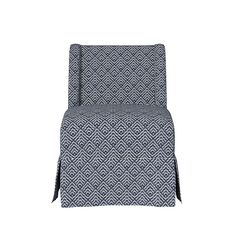 Ellmar Slipper Chair with Washable Slipcover & Solid Wood Legs - Comfortable Accent Chair for Living Room, Bedroom or Office - Perfect Reading Chair & Lounge Seat for Small Spaces