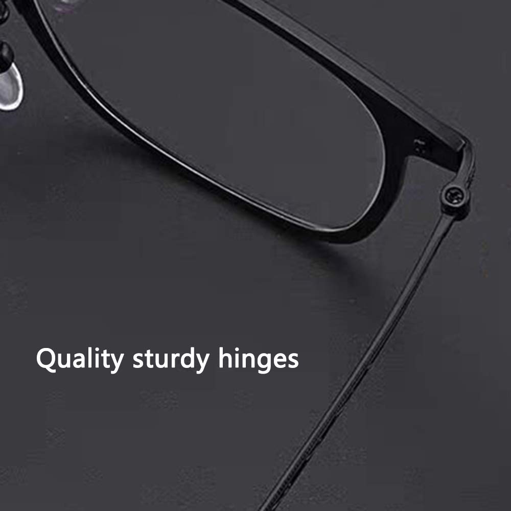 Premium Progressive Multi-Focus Reading Glasses with Anti-Blue Light HD Resin Lenses - Pure Titanium Frame, Gray +2.00 Strength - Perfect for Computer Work, Reading & Close-Up Tasks