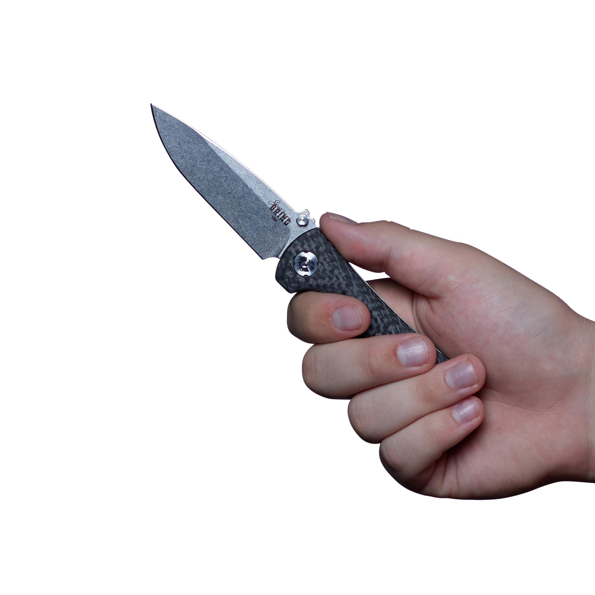 Southern Grind Spider Monkey Drop Point Folding Knife - Carbon Fiber Handle, Razor Sharp EDC Pocket Knife for Outdoor Camping, Hiking & Survival Gear