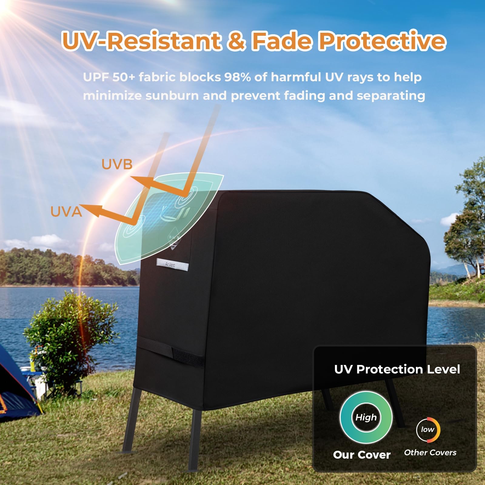 Heavy Duty 600D Waterproof Grill Cover for Blackstone 22 & 17 Inch Griddle with Hood - Rip-Proof, Fade Resistant, Adventure Ready with Straps - Perfect for Outdoor Cooking, Camping & Backyard BBQs
