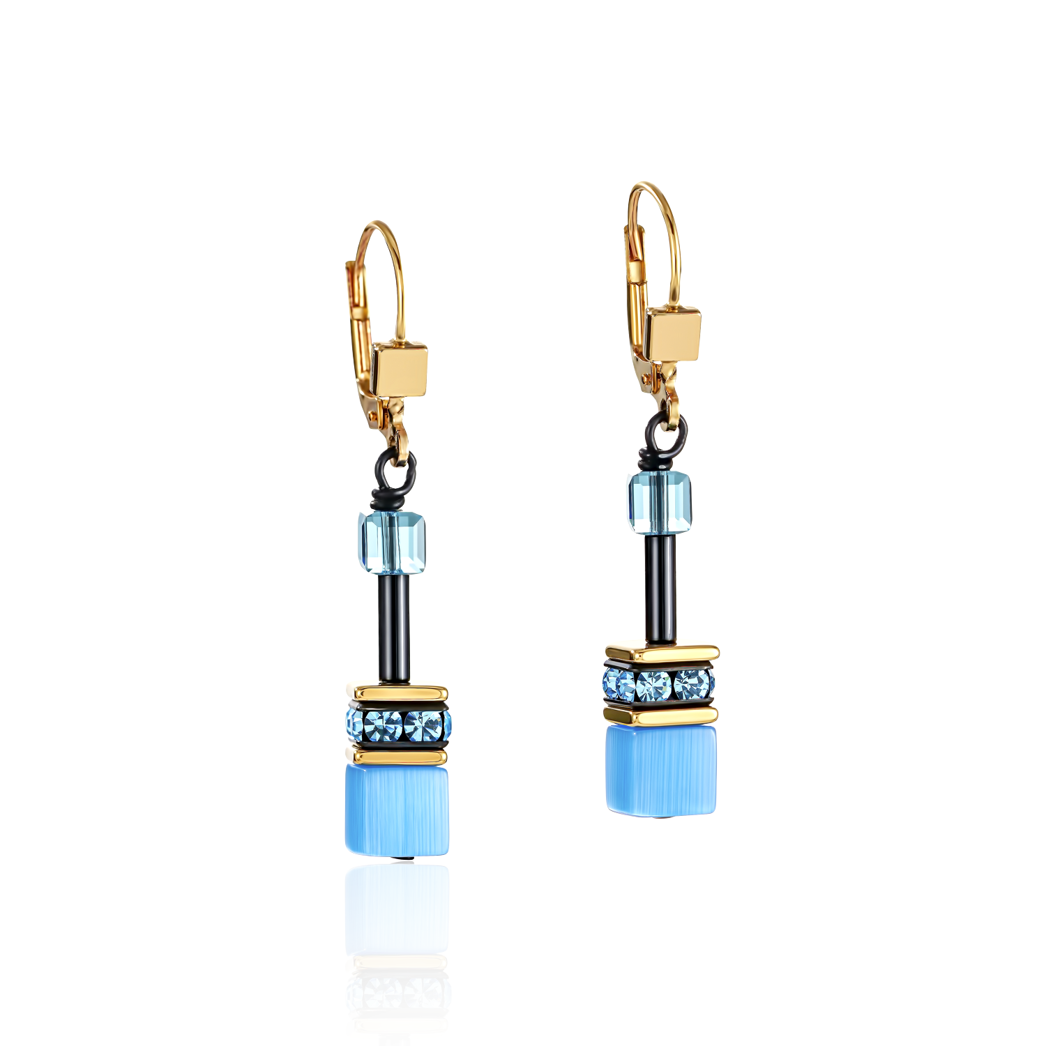 GeoCUBE® Rainbow Multicolor Gold Earrings for Women - Elegant Jewelry Gift for Birthday, Anniversary & Everyday Wear