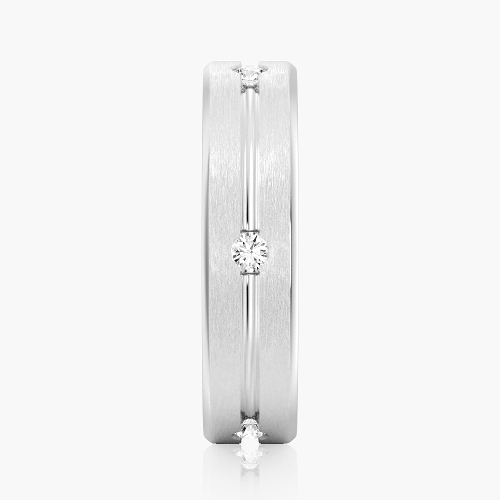 7.5mm Two Tone Matte Finish Moissanite Men's Wedding Band - Durable & Hypoallergenic Tungsten Ring for Grooms, Engagement & Anniversary Gifts (Perfect for Everyday Wear & Special Occasions)