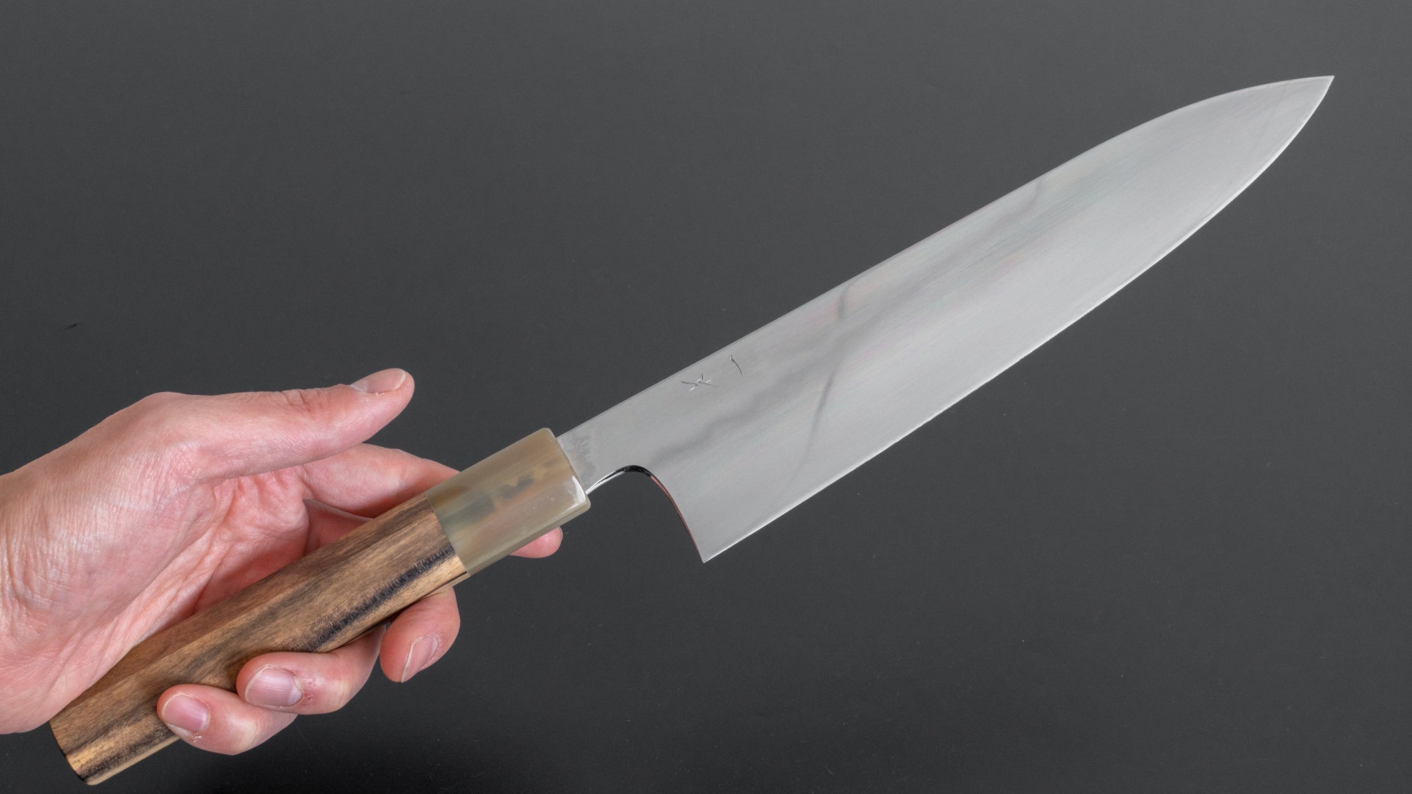 Hitohira Togashi Yohei Blue #2 Mizu Honyaki Gyuto 240mm Japanese Chef Knife with Kurokaki Persimmon Handle (#033/ Saya) - Perfect for Professional Chefs & Home Cooking Enthusiasts
