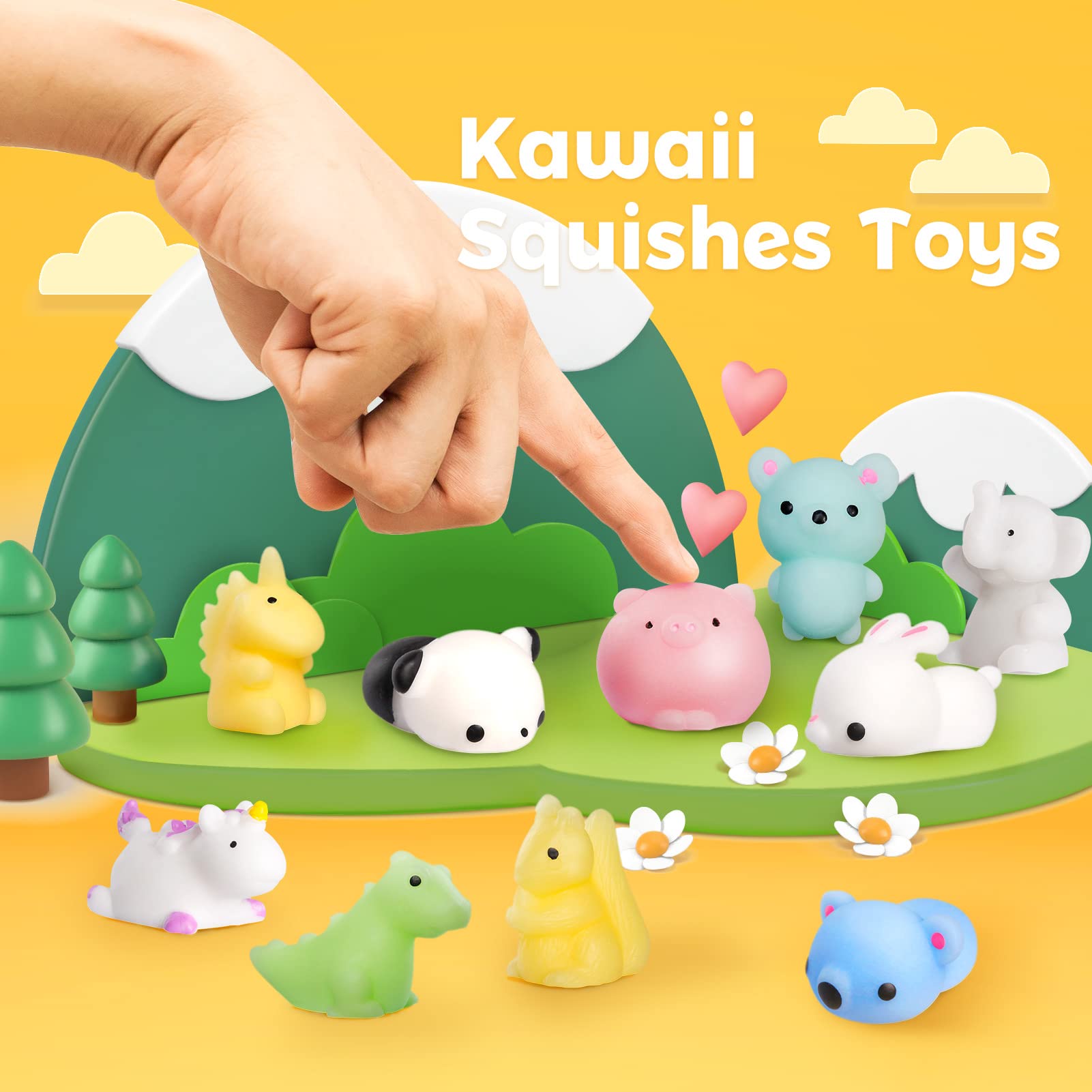 30 Pack Valentine's Day Cards with Mochi Squishy Toys - Cute Mini Stress Relief Toys for Kids, Classroom Prizes & Gift Exchange - Perfect for Valentine's Day School Parties & Friendship Gifts