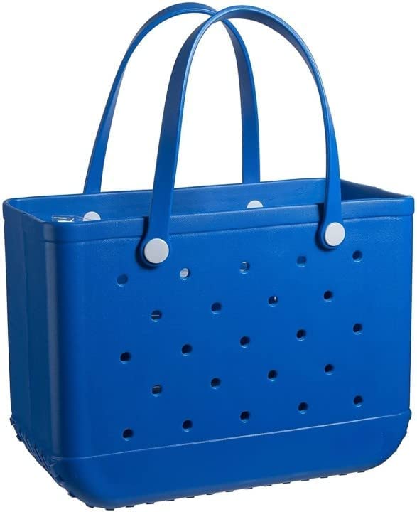 Waterproof EVA Beach Tote Bag with Drain Holes - Large Portable Travel Handbag for Swimming, Pool, Boat, Gym & Outdoor Activities (Klein Blue) | Perfect for Beach Trips, Vacation & Sports Gear Storage
