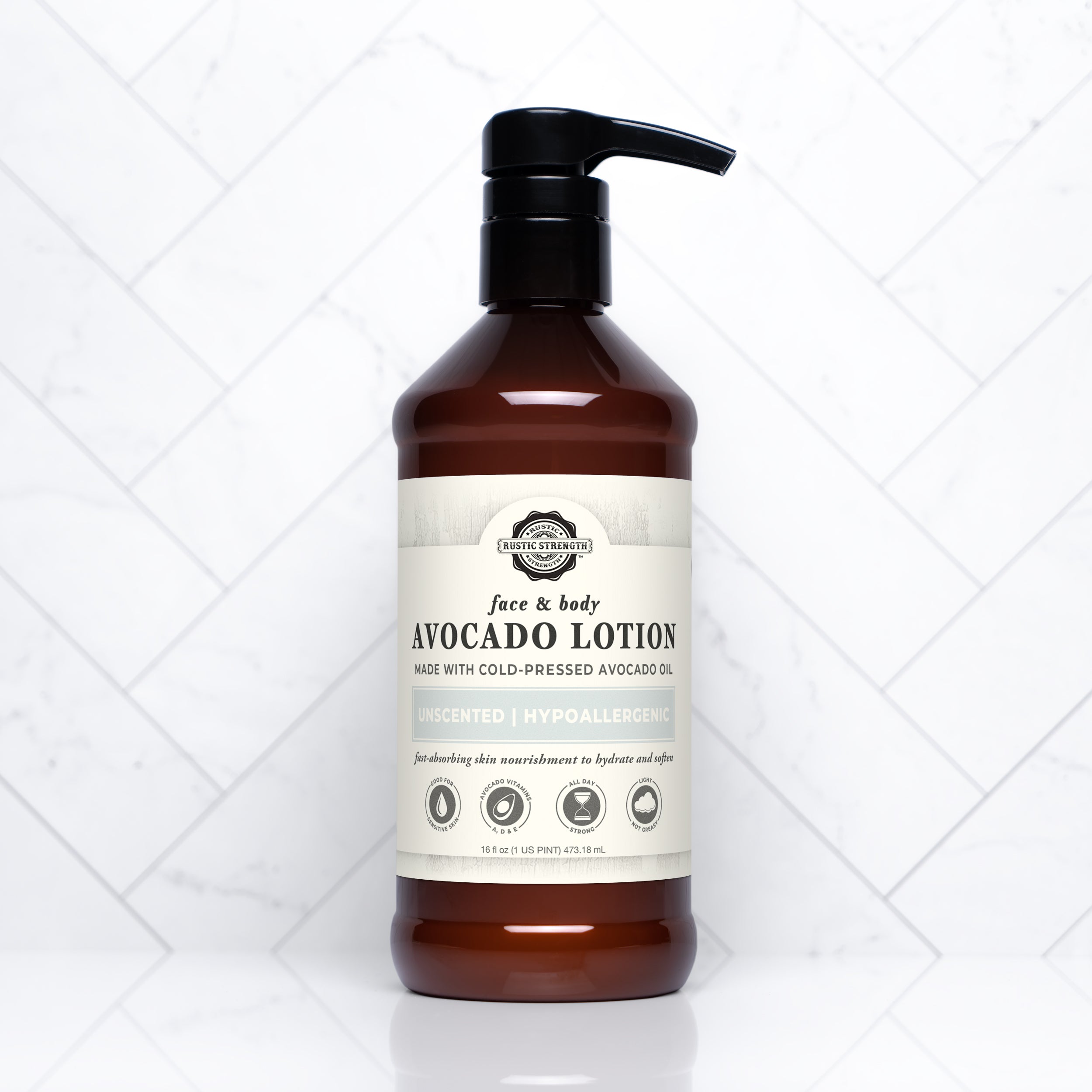 Organic Unscented Avocado Lotion for Dry Skin - Natural Moisturizer for Face & Body - Perfect for Daily Hydration & Sensitive Skin Care