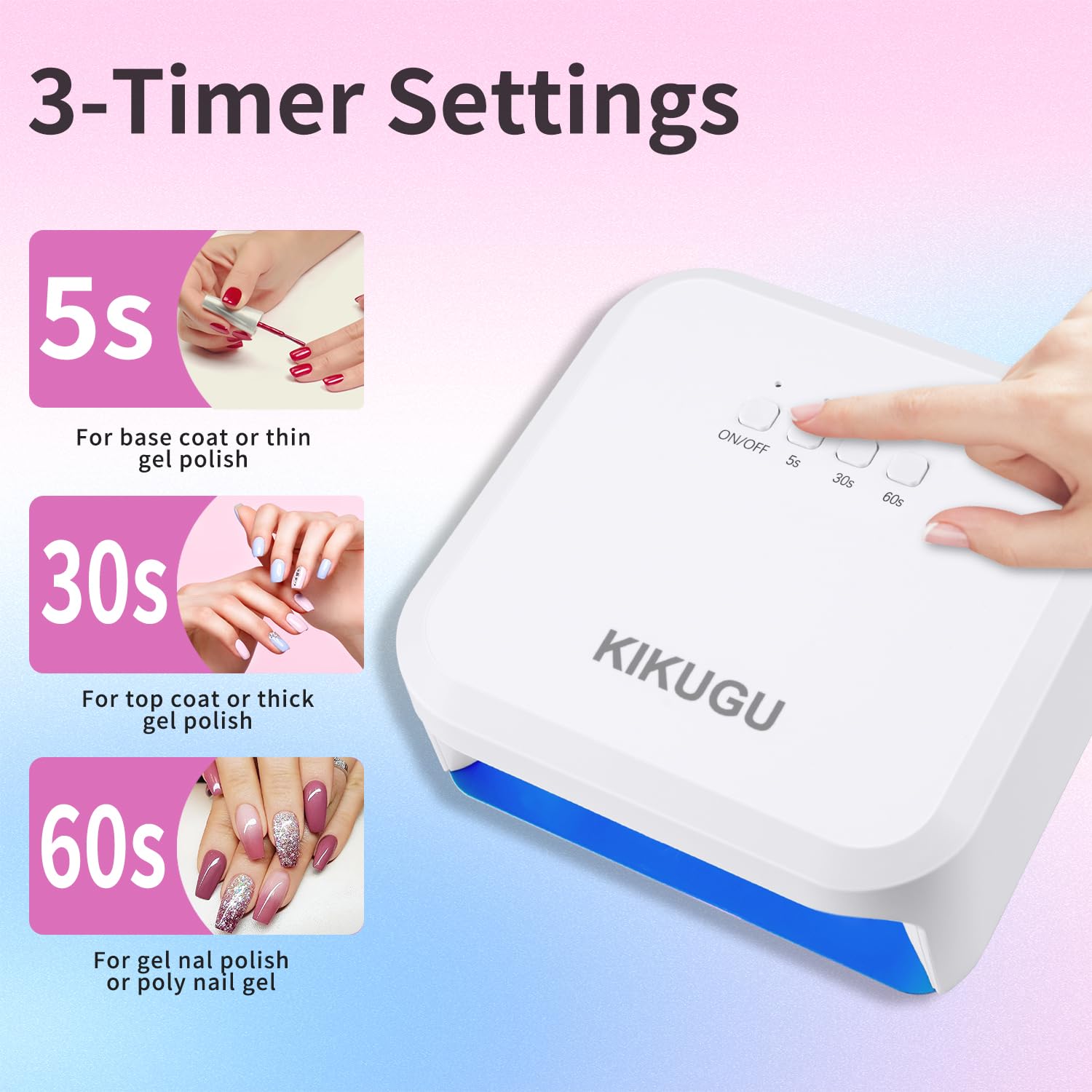 Professional UV LED Nail Lamp for Gel Polish - 18W Fast Curing with Auto Sensor, 18 LED Beads - Perfect for Salon & Home Manicures (White) | At-Home Nail Care & Professional Salon Use