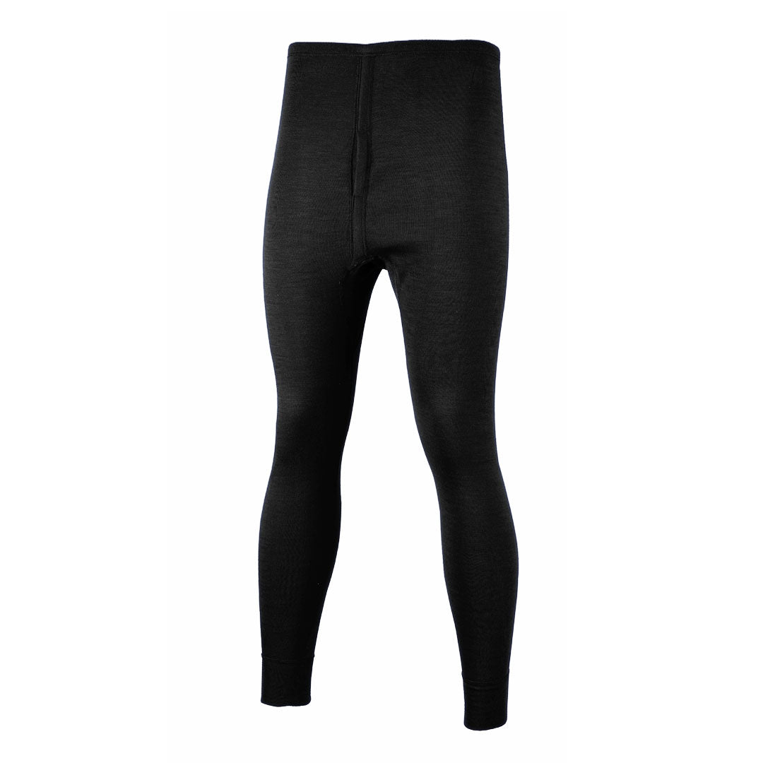 Meraklon Men's Thermal Mid Layer Leggings with Fly Opening - Winter Base Layer for Hiking, Running & Outdoor Activities