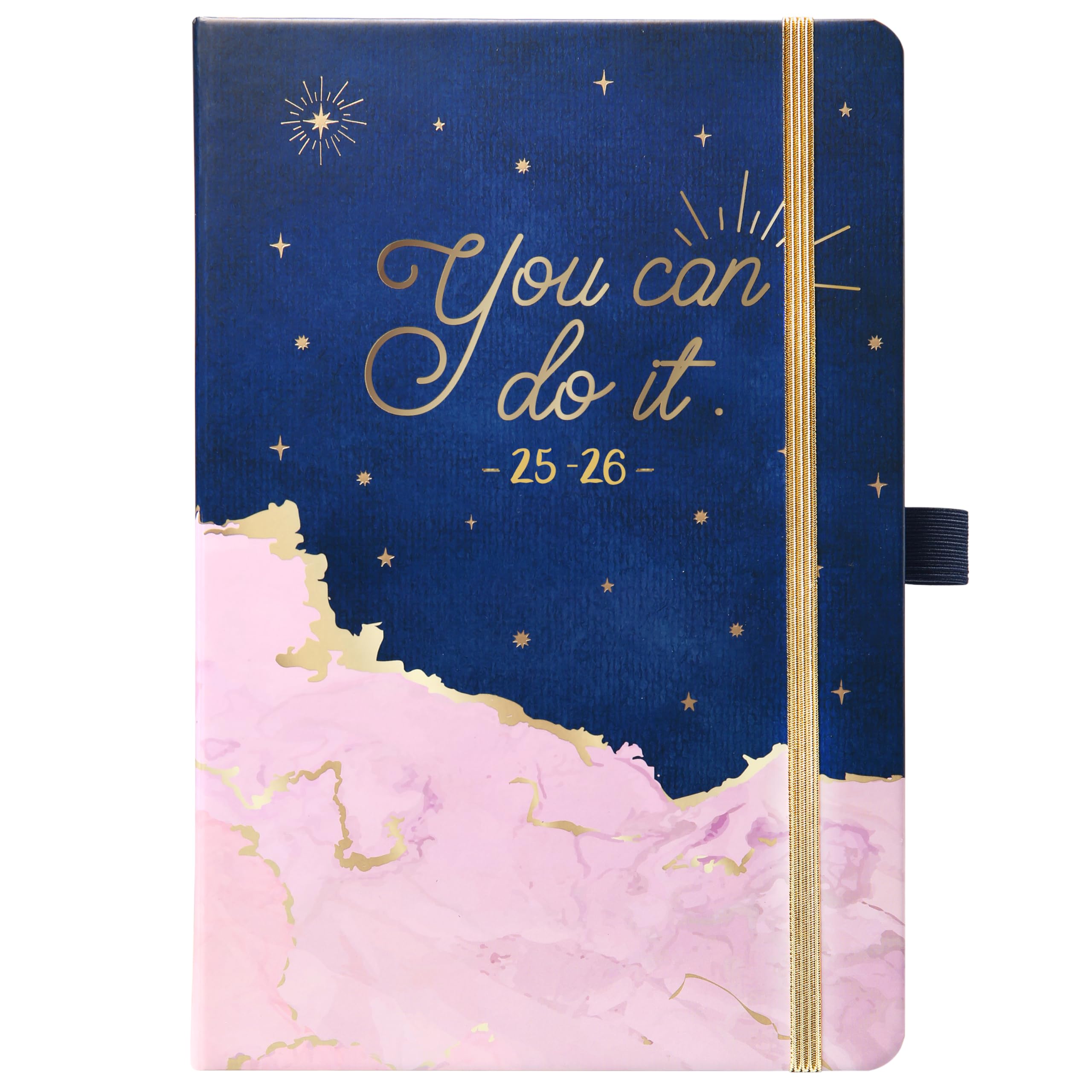 2025-2026 Academic Planner - A5 Weekly Diary from August 2025 to July 2026, Hardcover Daily Organizer with Blue & Pink Cover (21.3 x 14.7 x 1.6 cm) - Perfect for Students, Teachers & Office Professionals