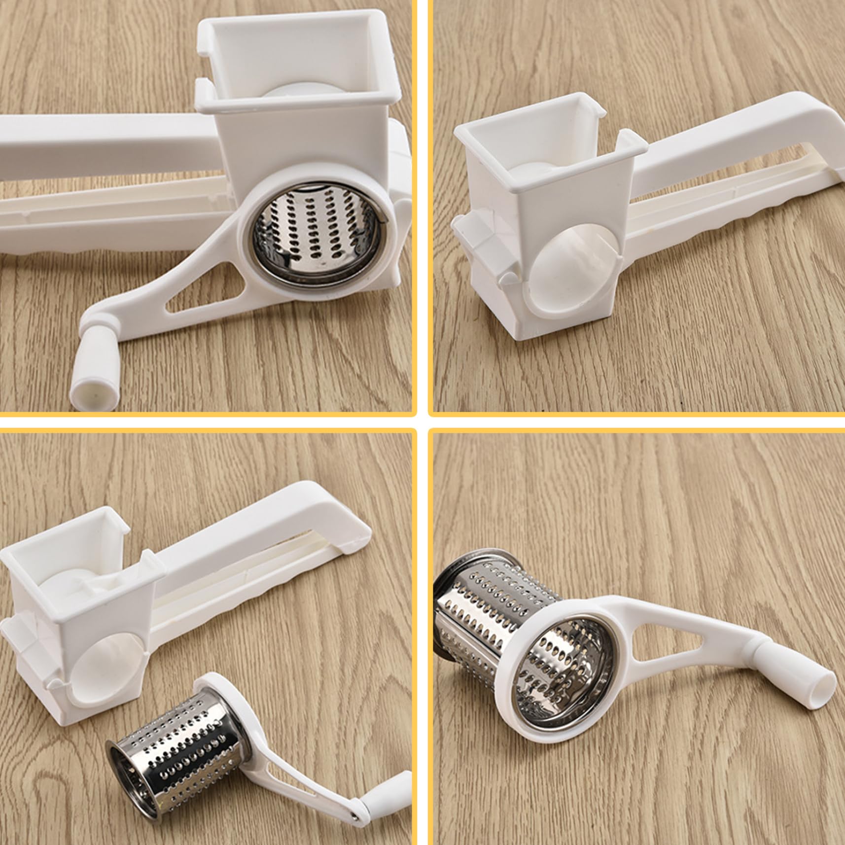 Manual Rotary Cheese Grater - Hand Crank Cheese Shredder Tool for Parmesan, Cheddar & Mozzarella | Perfect for Kitchen, Restaurant & Home Cooking | Durable Stainless Steel Cheese Grinder for Pasta, Pizza & Salad Toppings