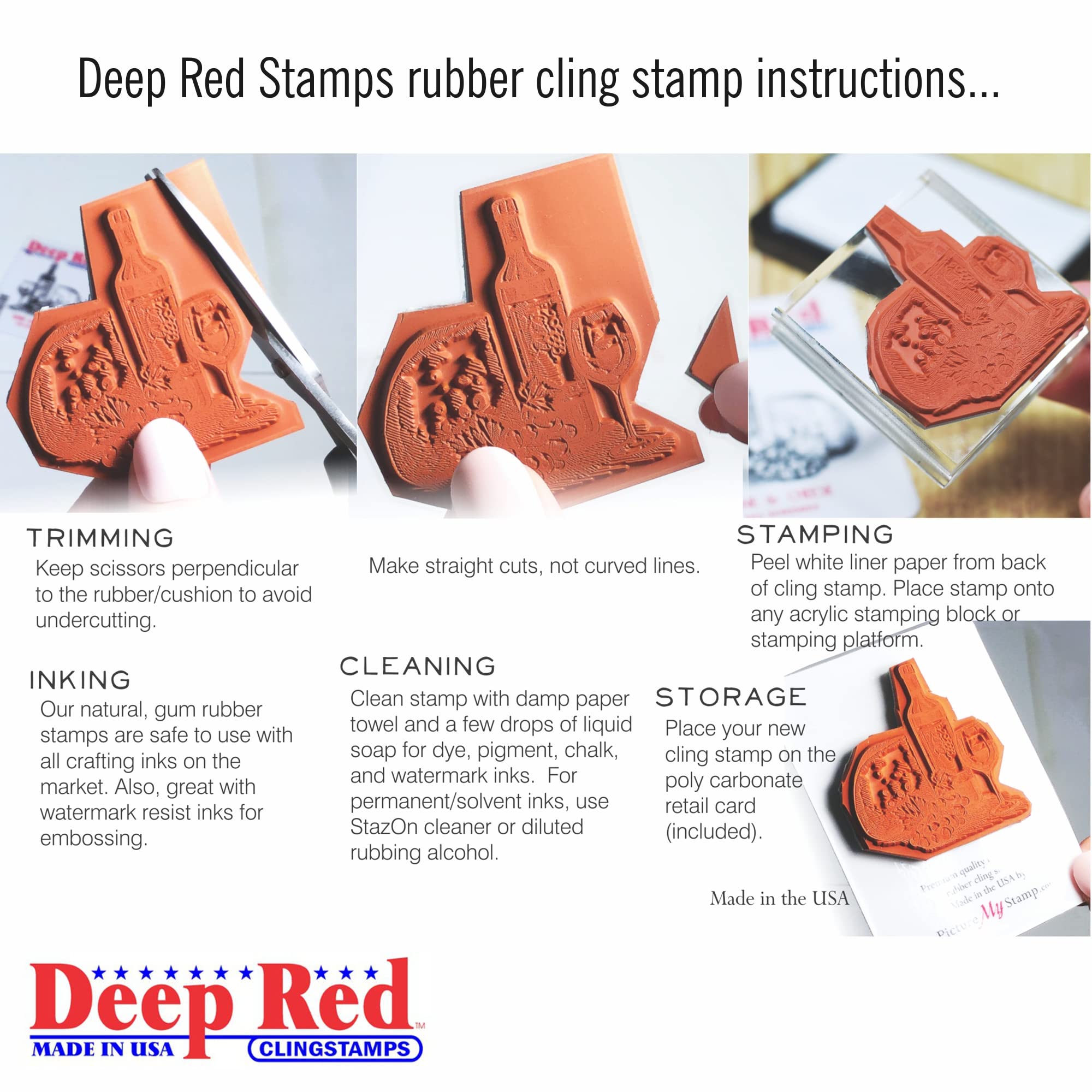 Deep Red Sherpa Portrait Rubber Stamp - Handmade Custom Stamp for Scrapbooking, Card Making & DIY Crafts