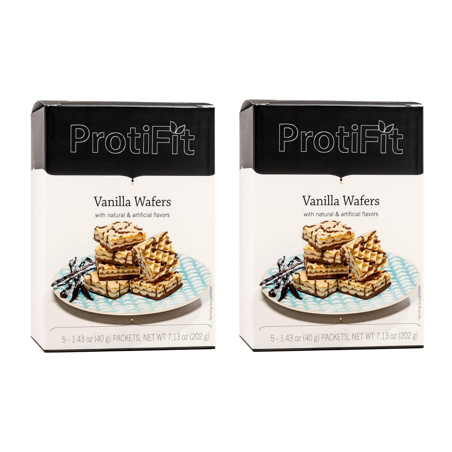 PROTIFIT High Protein Vanilla Wafer Bar 2 Pack - 15g Protein, Low Calorie, Low Carb, Low Fat, No Trans Fat, Cholesterol Free, Ideal Protein Compatible (5 Servings Per Box) - Perfect for Post-Workout Recovery, Weight Management & Healthy Snacking On-The-Go