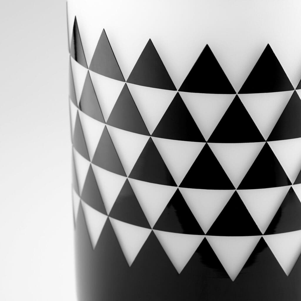 Cyan Design 11092 Vector Vase - Large Black and White Ceramic Vase for Modern Home Decor | Perfect for Living Room, Dining Table & Office Centerpiece