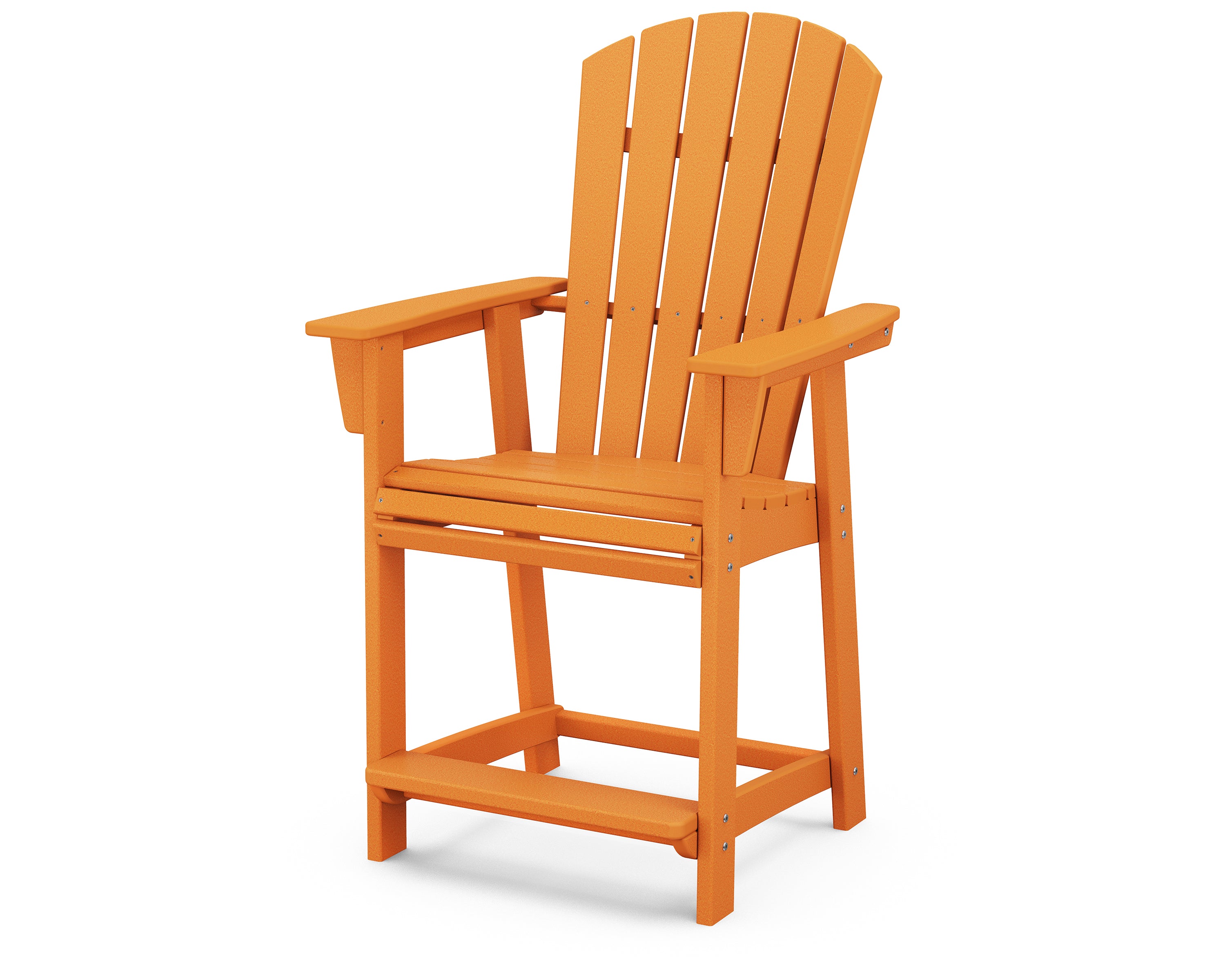 POLYWOOD Nautical Curveback Adirondack Counter Height Chair - Outdoor Bar Stool for Patio, Poolside & Beachfront Dining