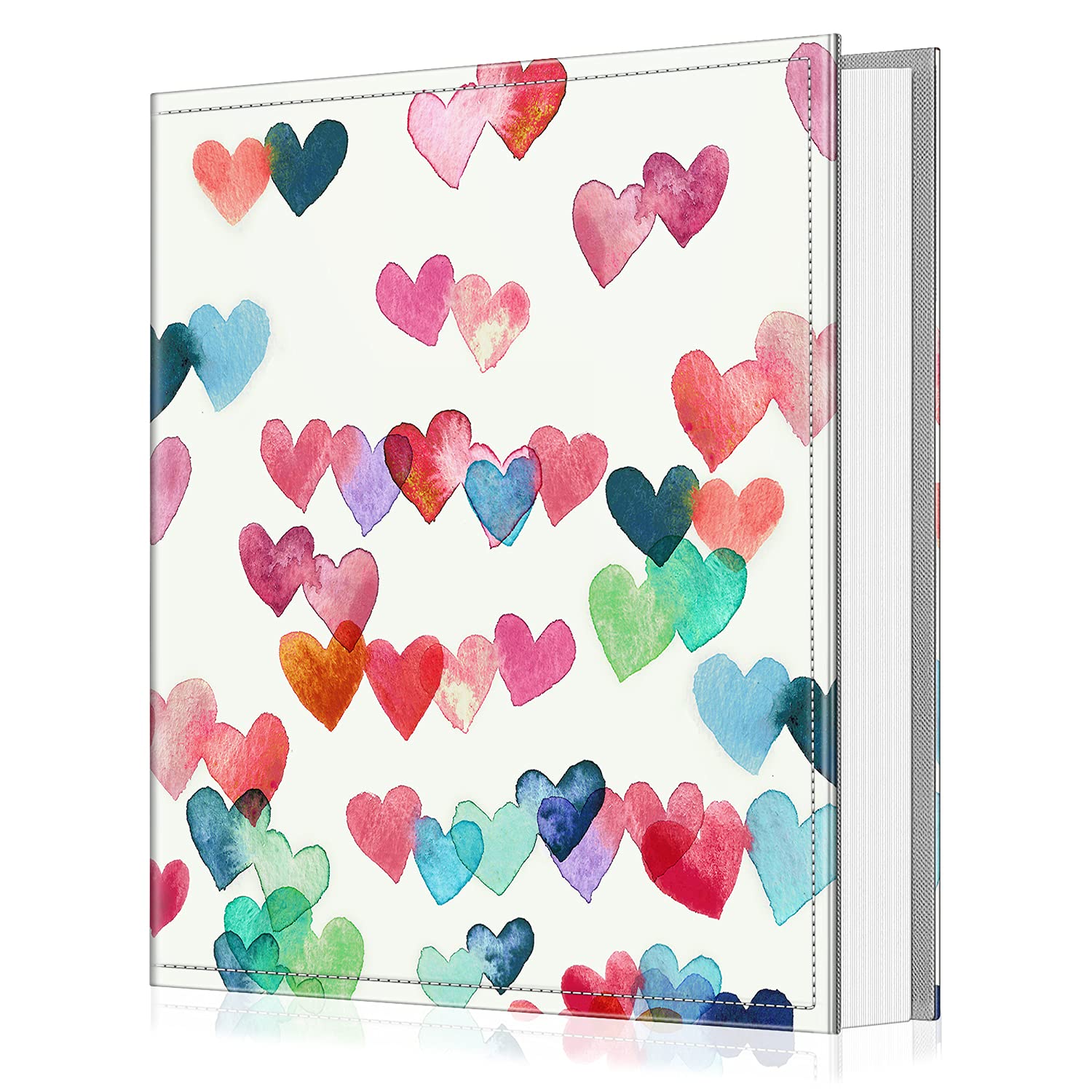 Fintie 4x6 Photo Album - 300 Pocket Large Capacity Vegan Leather Scrapbook for Wedding, Baby & Family Photos | Premium Picture Storage for Anniversaries, Vacations & Memories (Raining Hearts Design)