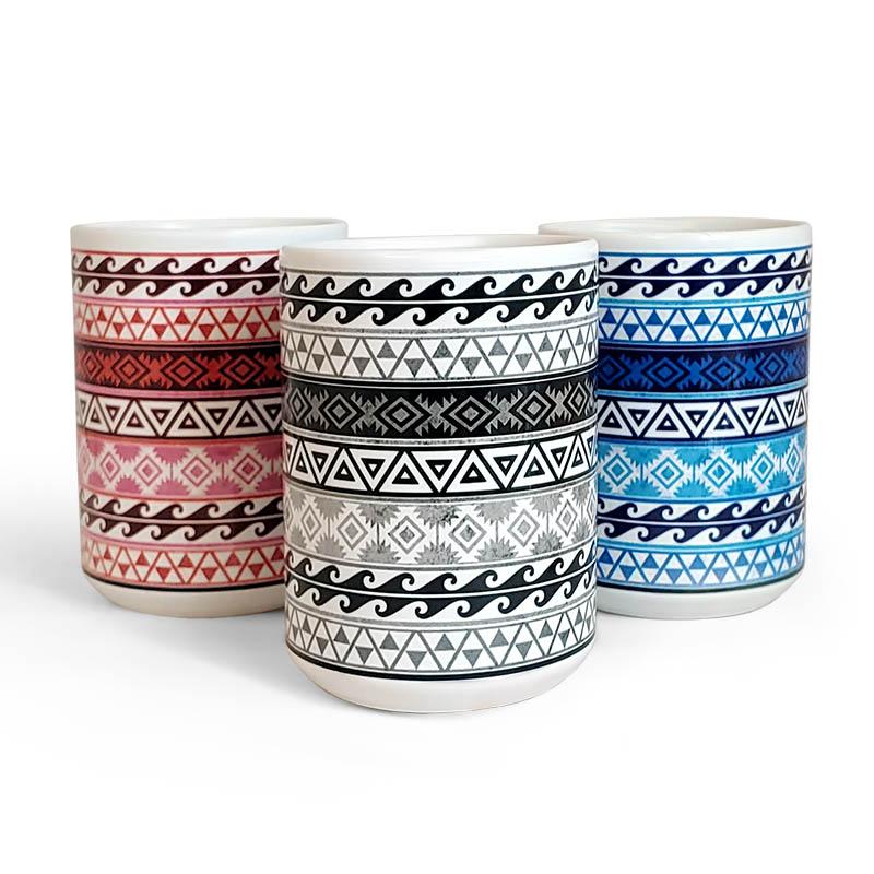 Aztec Pattern Ceramic Coffee Mug - 15 oz Insulated Travel Mug for Hot & Cold Drinks - Perfect for Office, Home, Camping & Gifts
