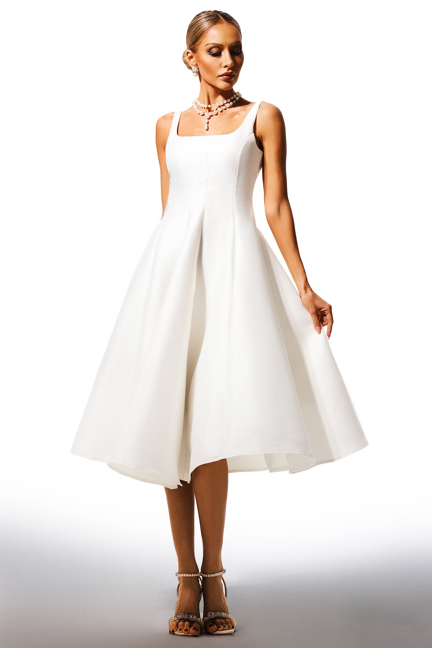 Susel Sleeveless Midi Dress - Flowy Summer Dress for Women | Beach Wedding, Vacation & Casual Outfit
