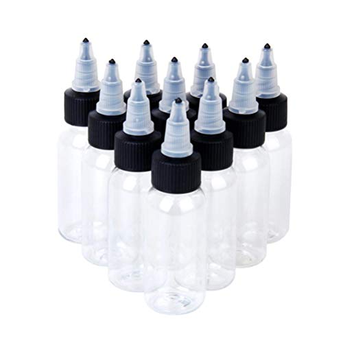 Exceart 10pcs 120ml Empty Plastic Twist Cap Dispensing Bottles for Tattoo Ink, Lotion, Shampoo, Pigment & Soap Storage - Assorted Colors - Perfect for Artists, Salons & DIY Craft Projects