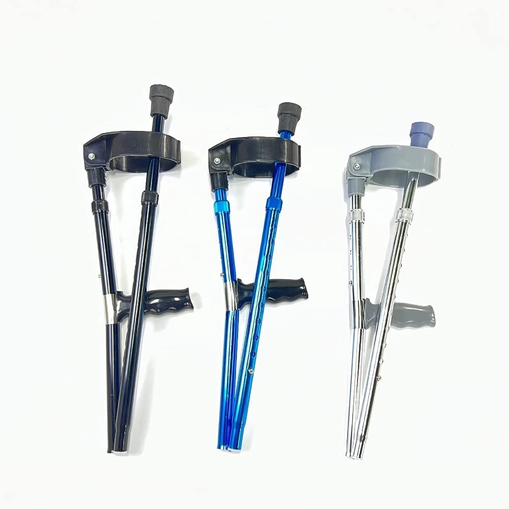 SYALEO Adjustable Folding Aluminum Forearm Crutches - Lightweight Ergonomic Walking Aid for Men & Women - Ideal for Injury Recovery, Mobility Support & Daily Use