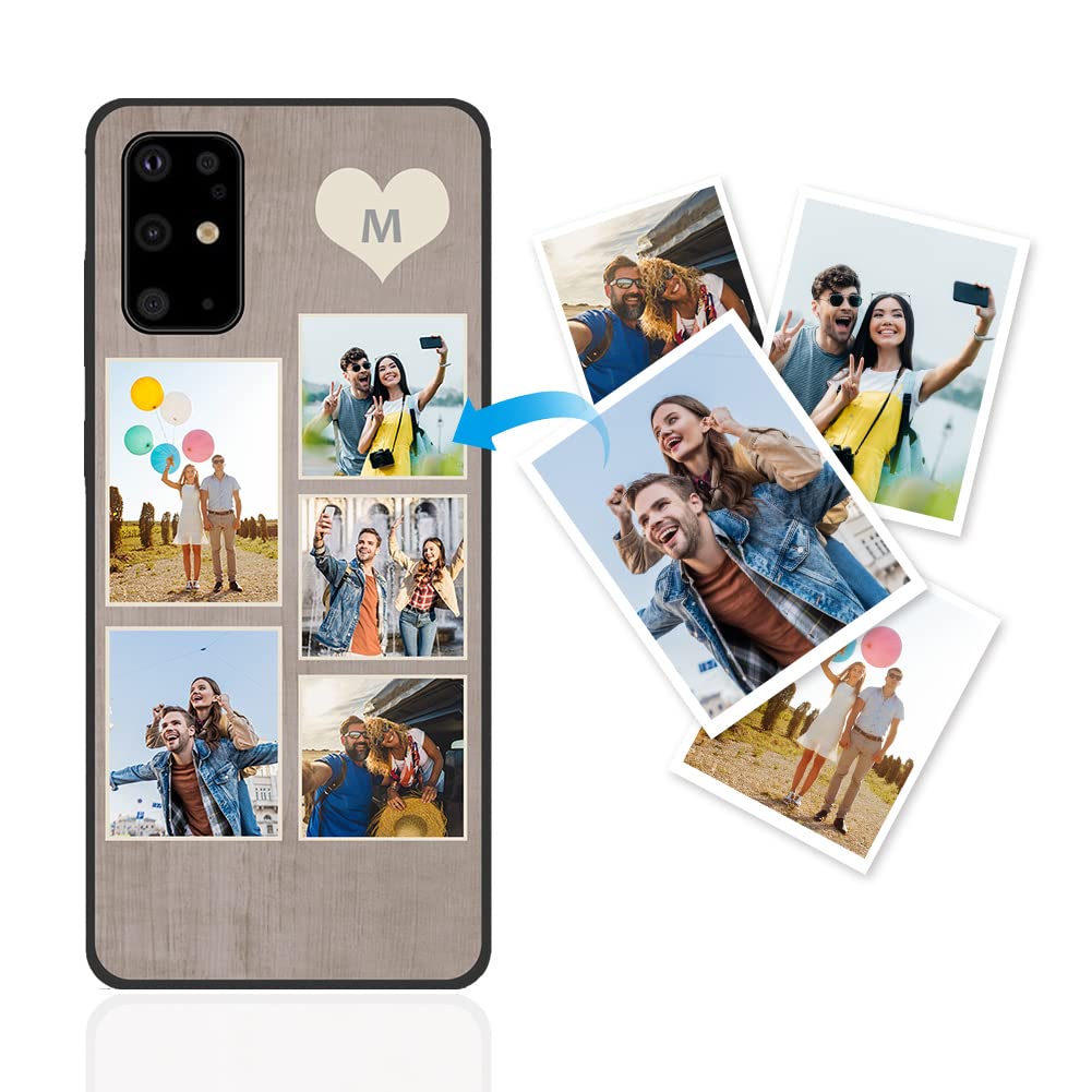Custom Samsung Galaxy S20 Plus Phone Case - Personalized Multi-Photo & Text Design, Soft TPU Protective Cover for Men & Women (Black) | Perfect Gift for Birthday, Anniversary & Valentine's Day