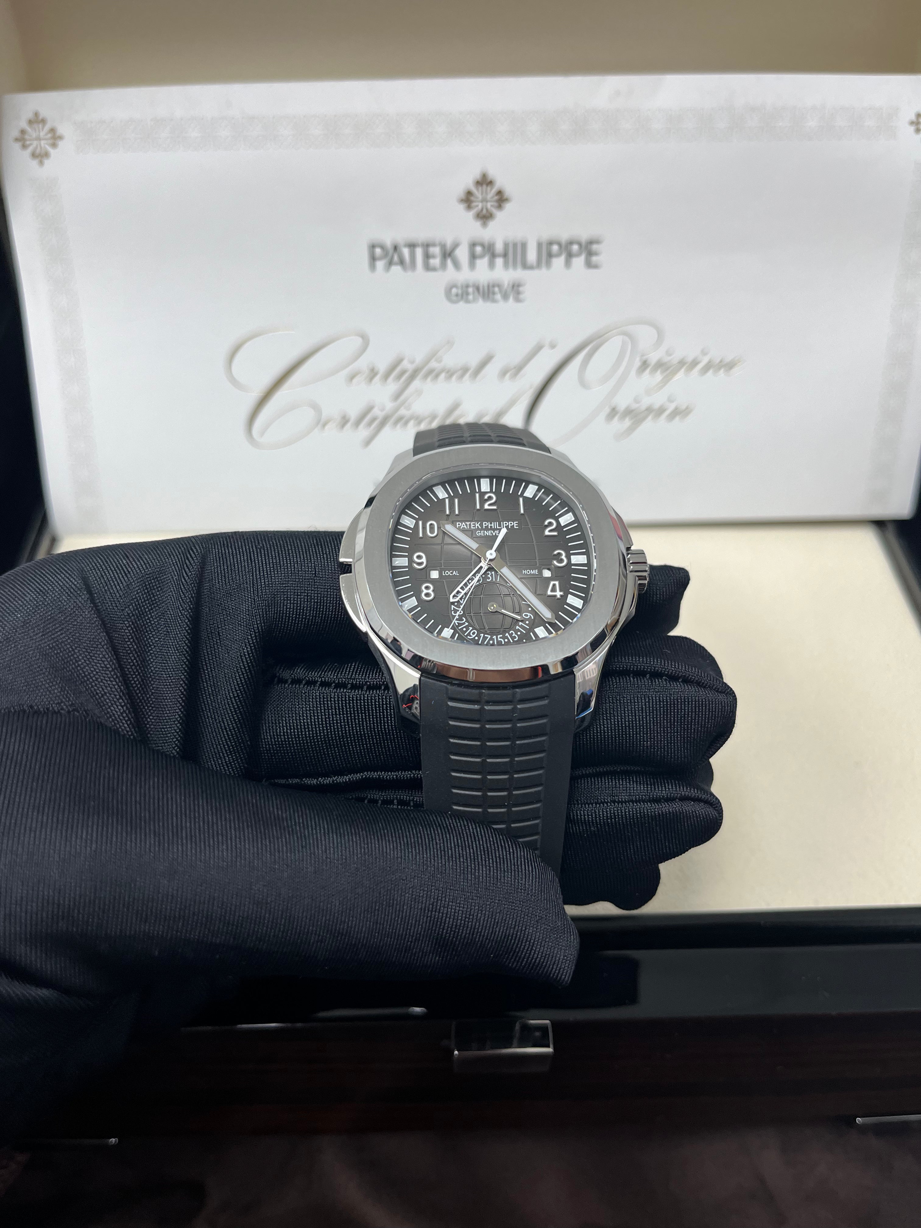 Patek Philippe Aquanaut Stainless Steel Dual Time Watch Ref#5164A-001 - Luxury Men's Sports Watch for Travel & Business Professionals