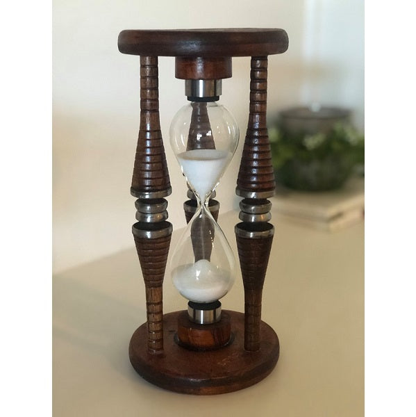 10 Minute Antique Wood Sand Timer - Classic Hourglass for Home Office Decor, Kitchen Timer, Meditation & Board Games Accessory