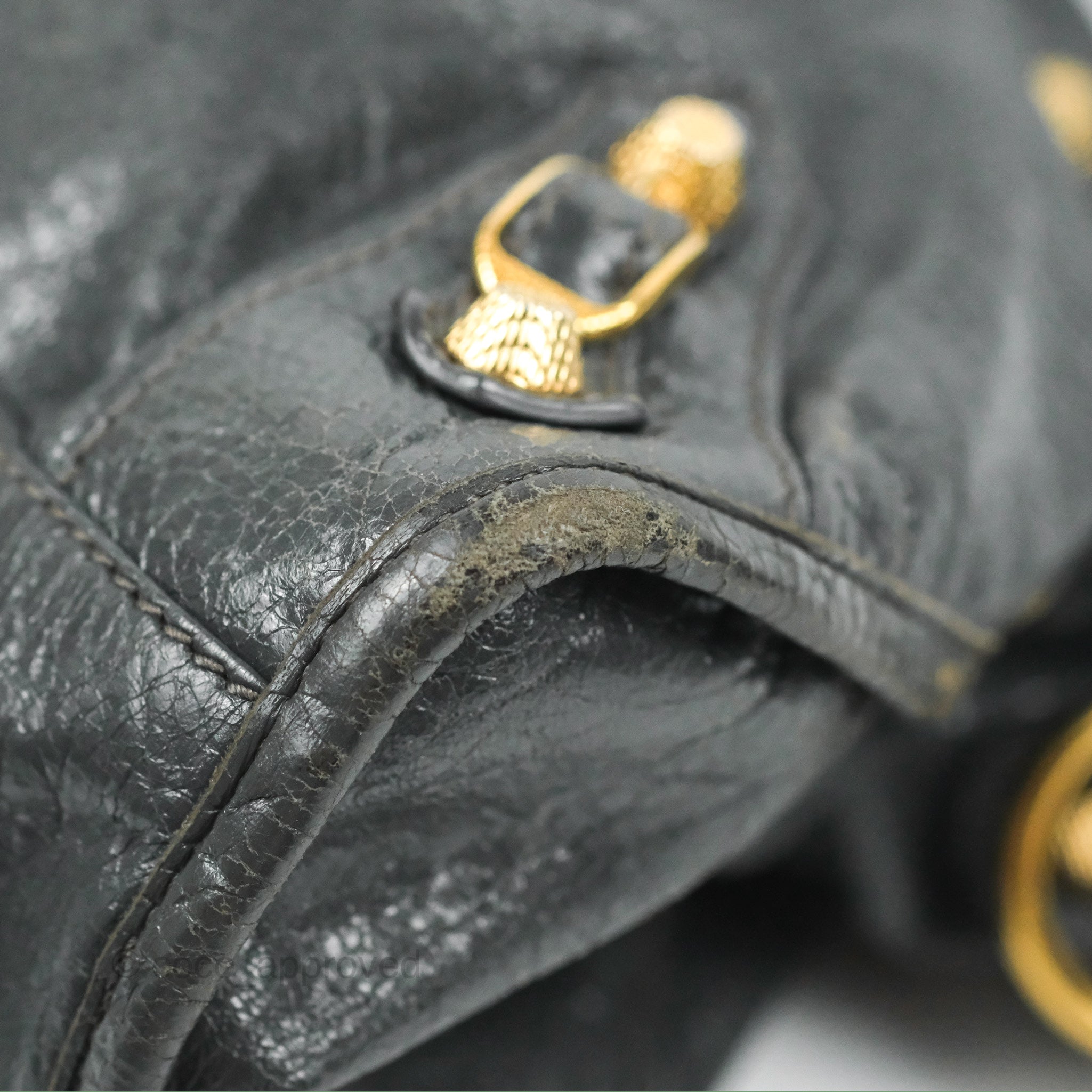 Balenciaga Classic City Bag in Dark Grey Calfskin with Gold Hardware - Perfect for Everyday Use, Work & Travel