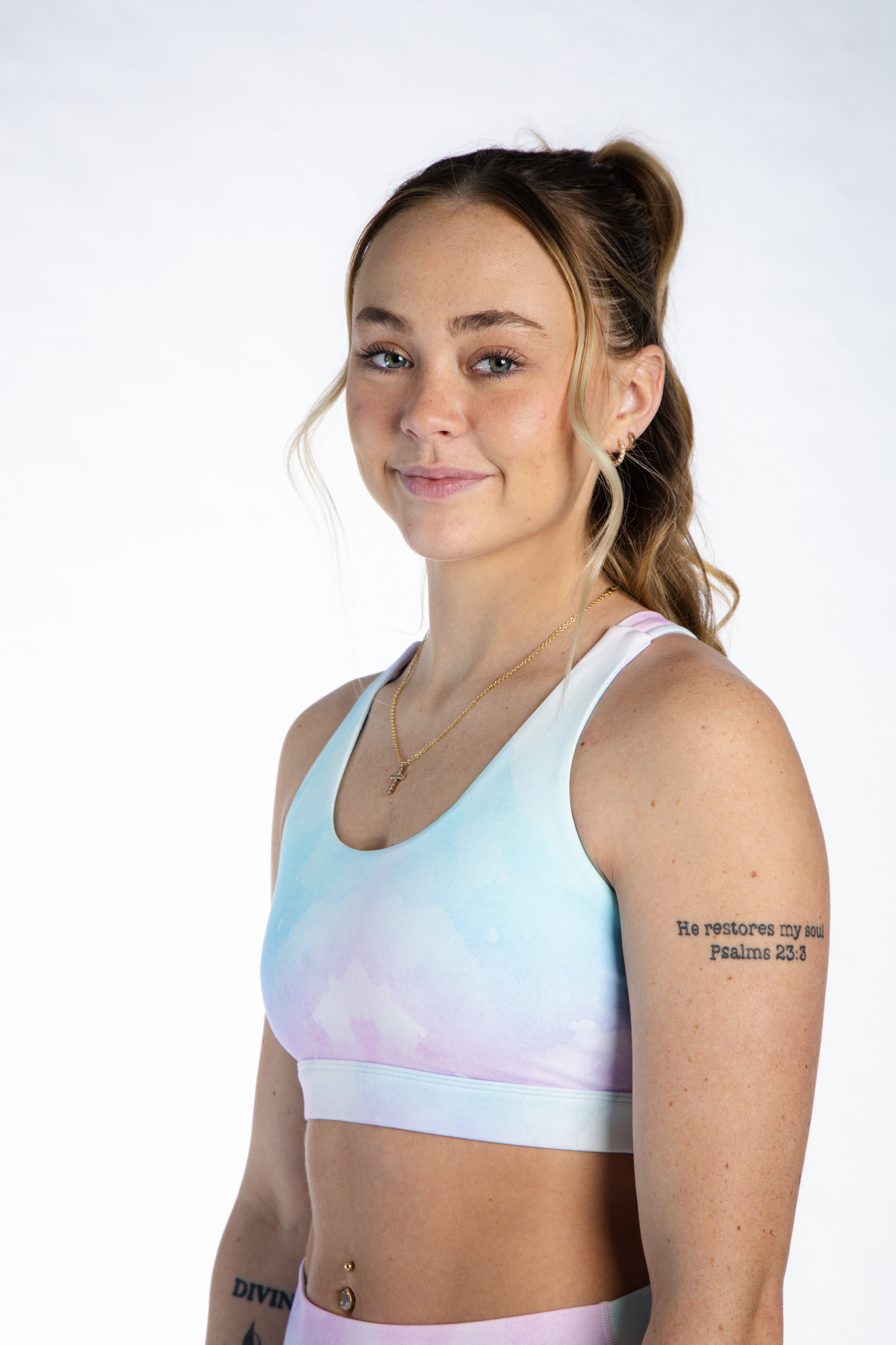 NKD Strappy Bra | Watercolor Print Bralette | Comfortable & Sexy Lace Underwear for Women | Perfect for Date Night & Layering