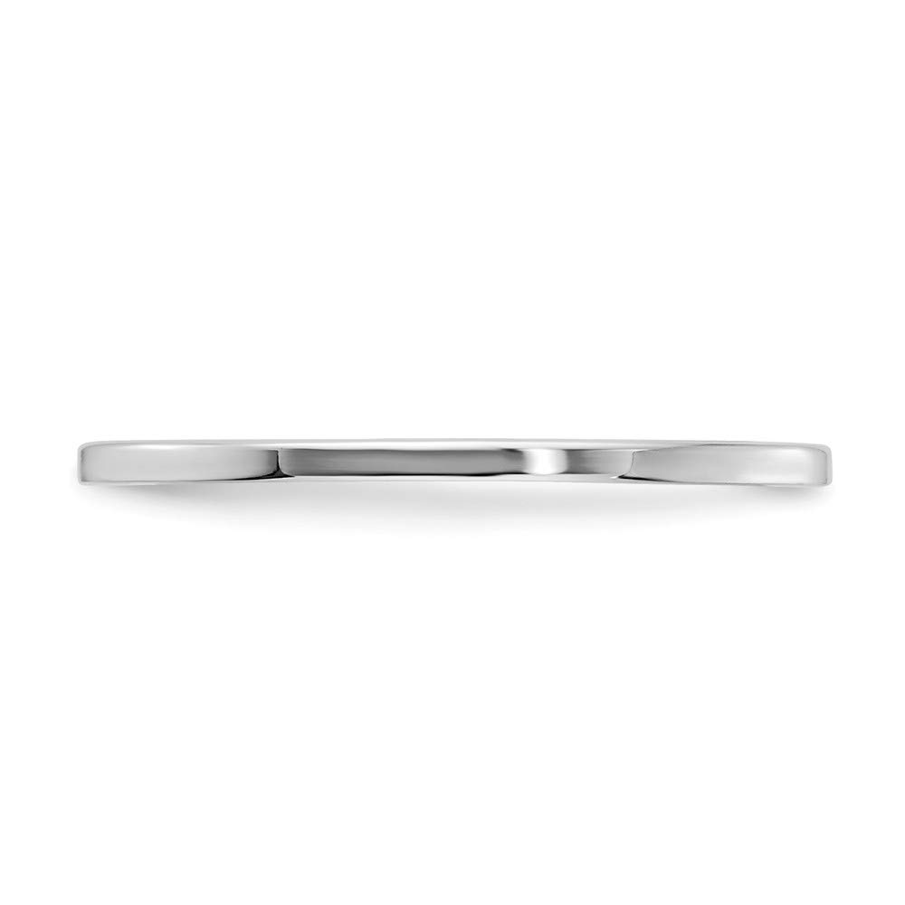 10K White Gold 1.2mm Flat Stackable Band Ring - Thin Wedding Anniversary Ring for Women, Dainty Minimalist Jewelry for Everyday Wear, Stacking Rings for Bridal, Engagement or Gift