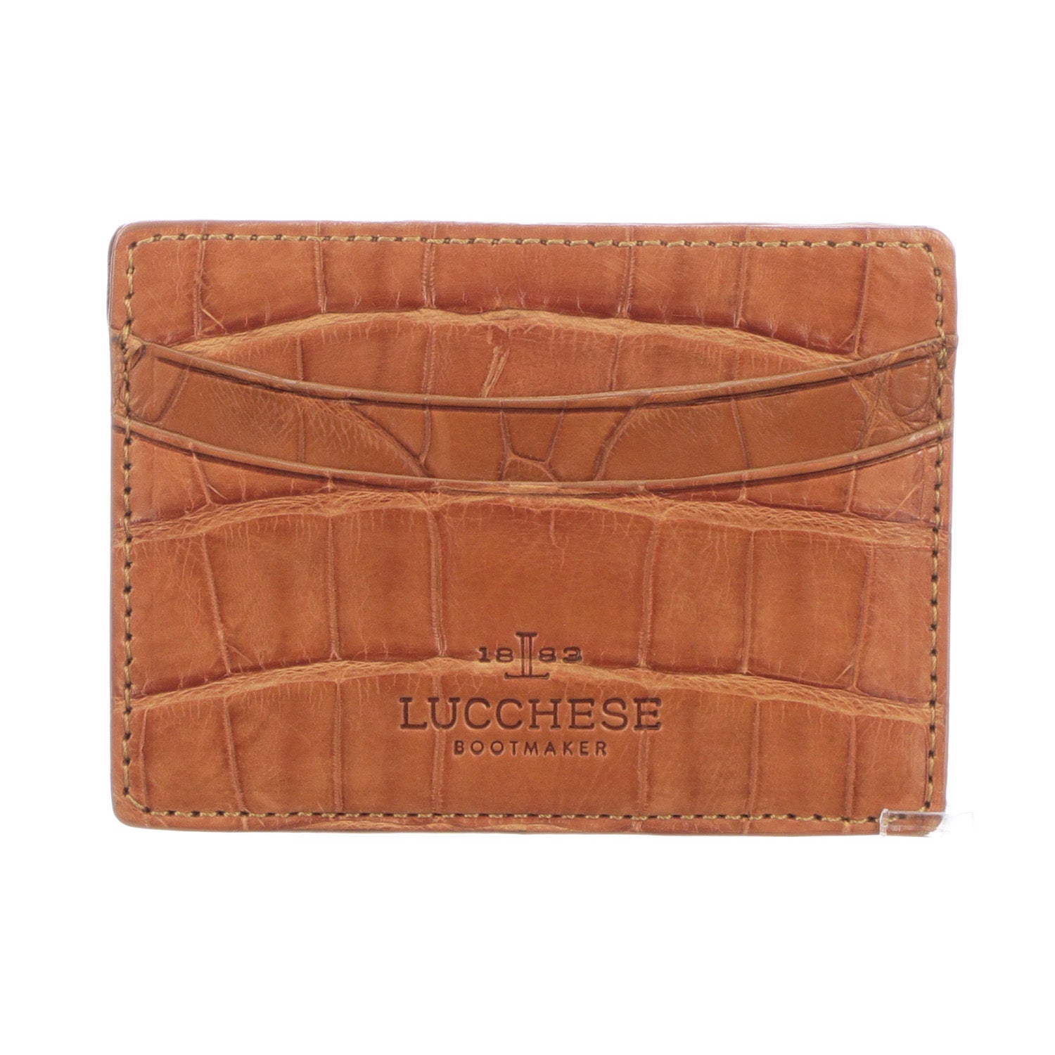 Premium Genuine Crocodile Leather Credit Card Holder - Cognac Brown | Slim RFID Blocking Wallet for Men & Women | Perfect for Travel, Business & Everyday Use