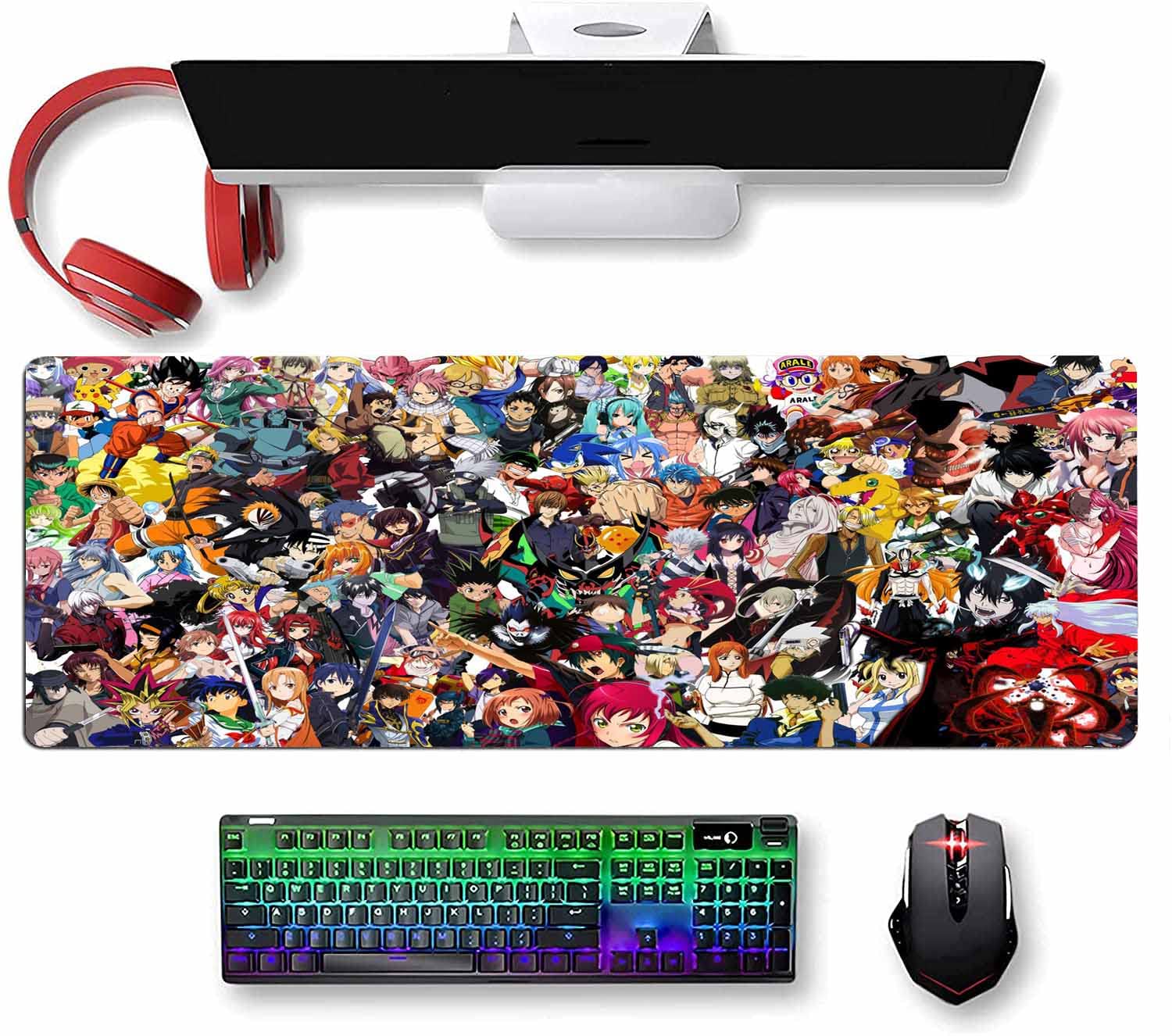 **Anime Gaming Mouse Pad - Large 35.4x15.7 Inch Extended Custom Mouse Mat with Anti-Slip Rubber Base for PC, Laptop, Office & Home Use - Perfect for Gamers, Work & Study (Map Pattern, Style1)**