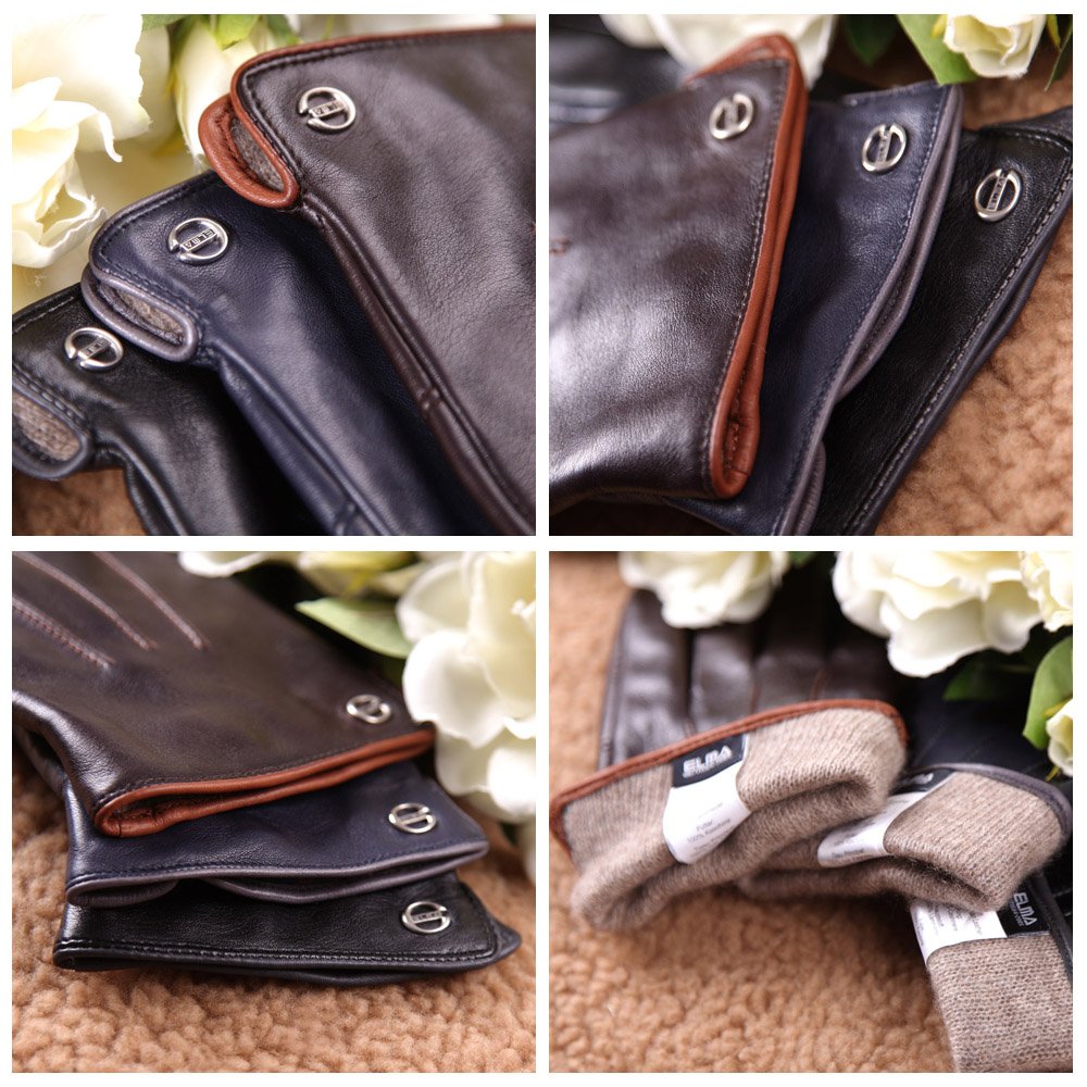 Men's Winter Leather Gloves with Touchscreen - Cashmere & Fleece Lined for Cold Weather, Driving & Fashion | Warm Dress Gloves for Outdoor Activities, Commuting & Formal Occasions