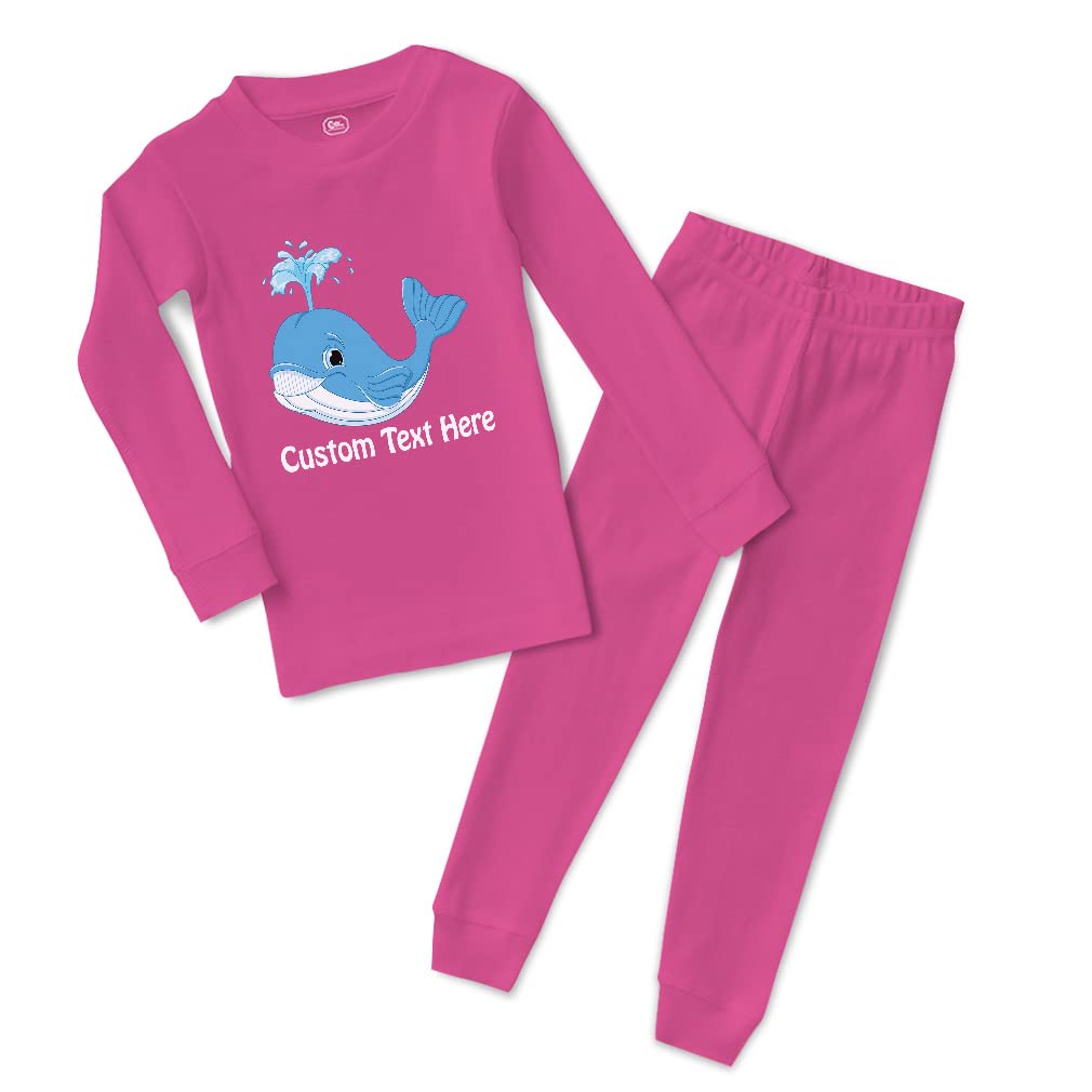 Whale Print Cotton Toddler Pajamas for Boys & Girls - Soft Snug Fit Sleepwear with Cute Ocean Sea Life Design - Perfect for Bedtime, Lounging & Family Matching Outfits