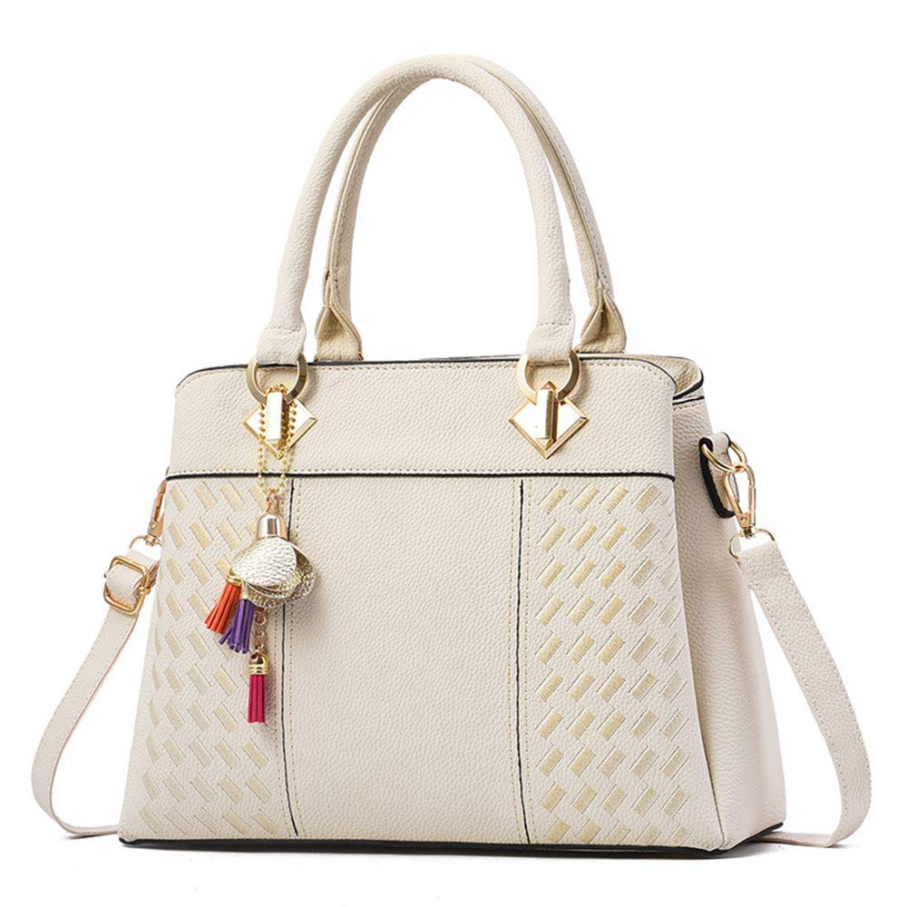Stylish Women's Designer PU Leather Satchel Handbag - Top Handle Tote Purse for Work, Travel & Everyday Use