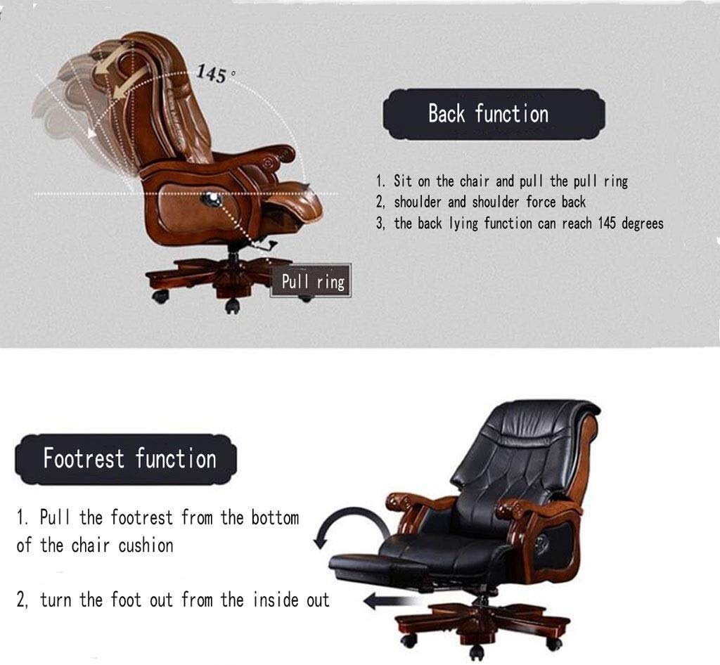 Premium High-Back Ergonomic Leather Executive Office Chair with Adjustable Lumbar Support, Swivel & Reclining Function - Perfect for Home Office, Conference Rooms & Manager Suites