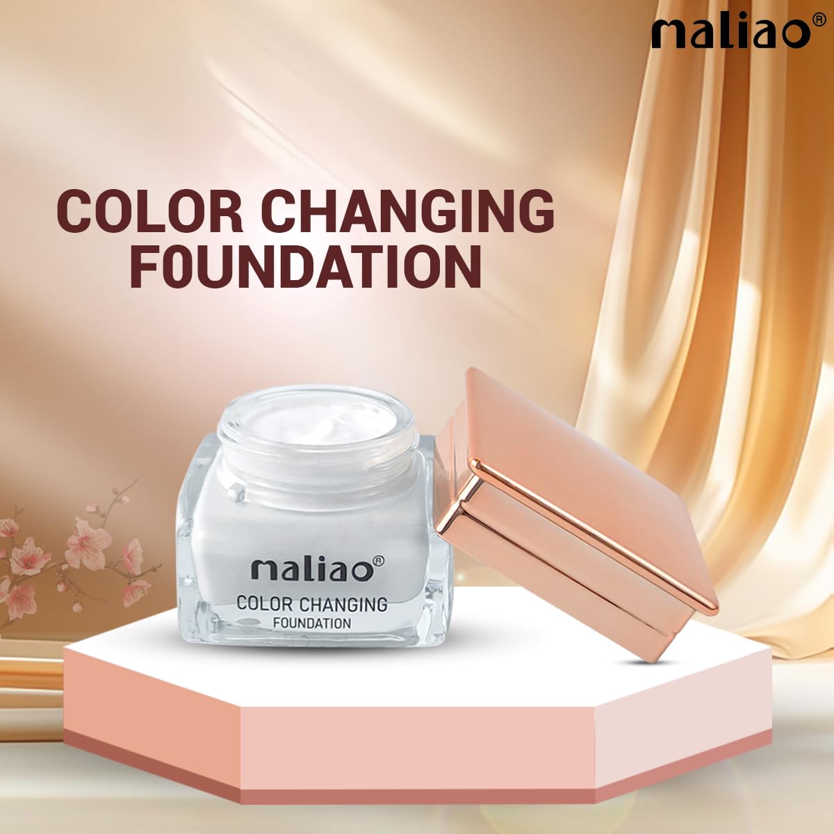 Maliao Color Changing Foundation - Flawless Full Coverage, Adapts to Skin Tone, Lightweight & Long-Lasting Hydrating Makeup (30g) | Perfect for Daily Wear, Special Occasions & Photography