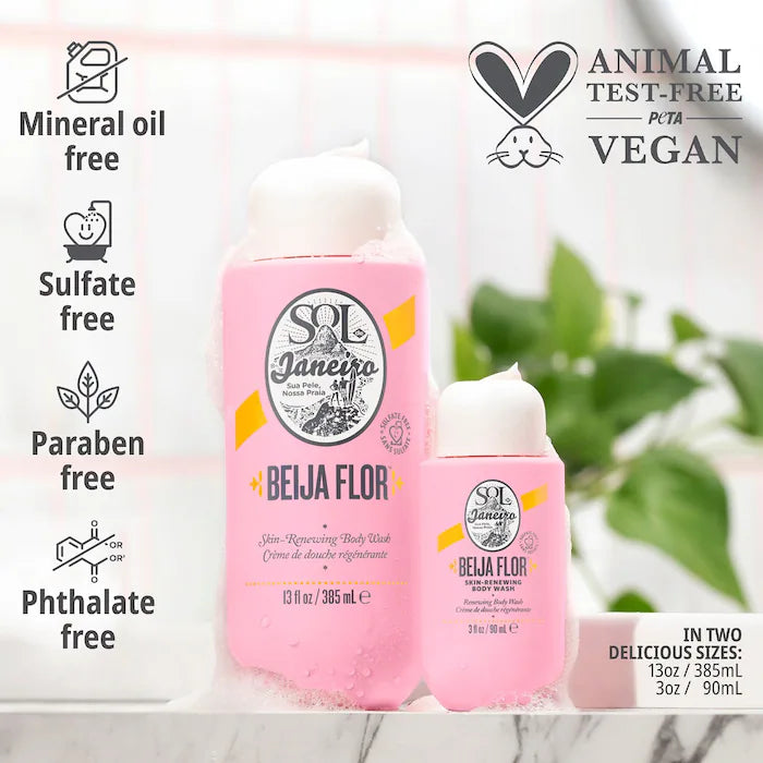 Beija Flor™ Vegan Renewing Body Wash by Sol de Janeiro - Hydrating & Nourishing for Soft, Glowing Skin | Perfect for Daily Shower & Spa-Like Self-Care at Home