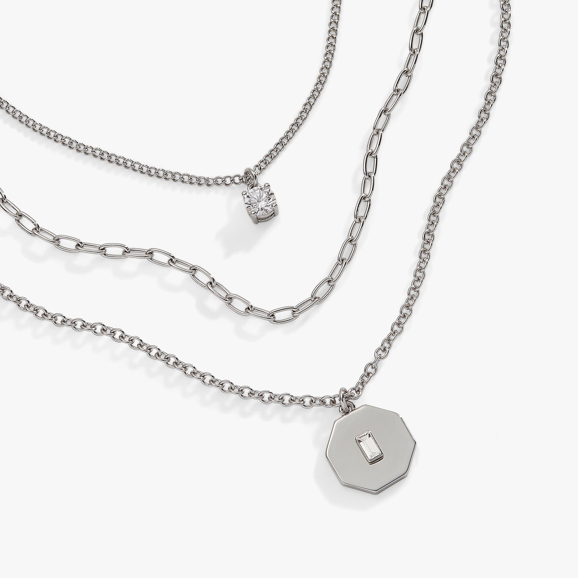 Elegant Crystal & Chain Layered Necklace for Women - Dainty Layering Jewelry for Everyday Wear, Date Night & Special Occasions